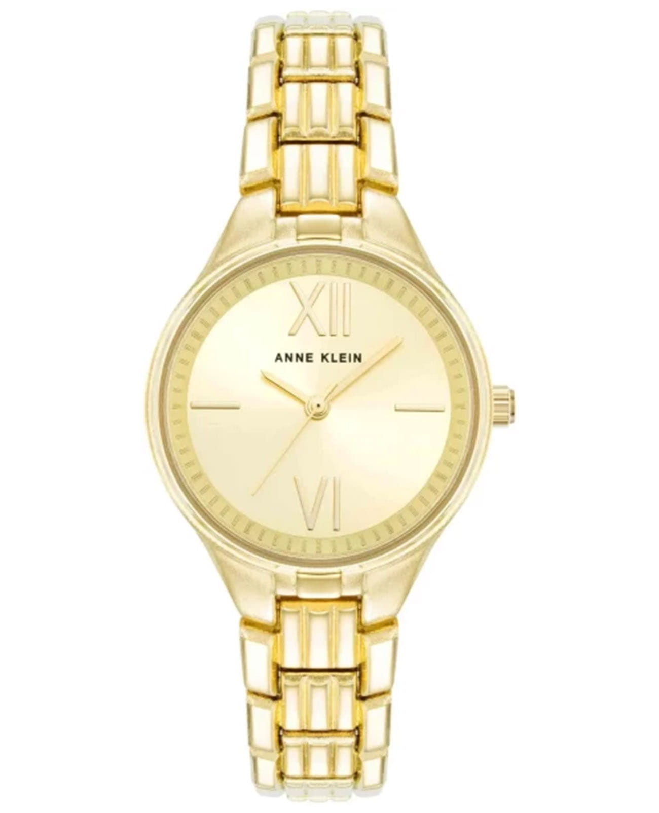 Anne Klein Anne Klein Metals 4060CHGB  4060CHGB кварцевые женские часы золотой циферблат, браслет сталь c pvd покрытием — вид спереди