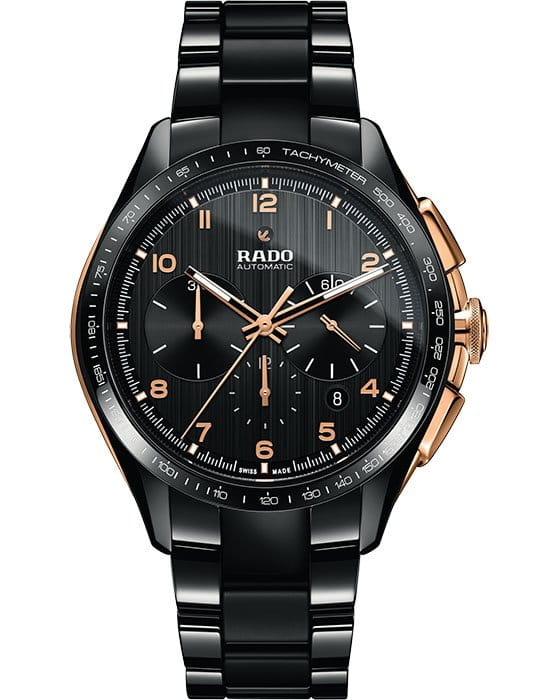 Rado Rado Hyperchrome Automatic Chronograph R32111162 Automatic R32111162 механические мужские часы черный циферблат, браслет высокотехнологичная керамика — вид спереди