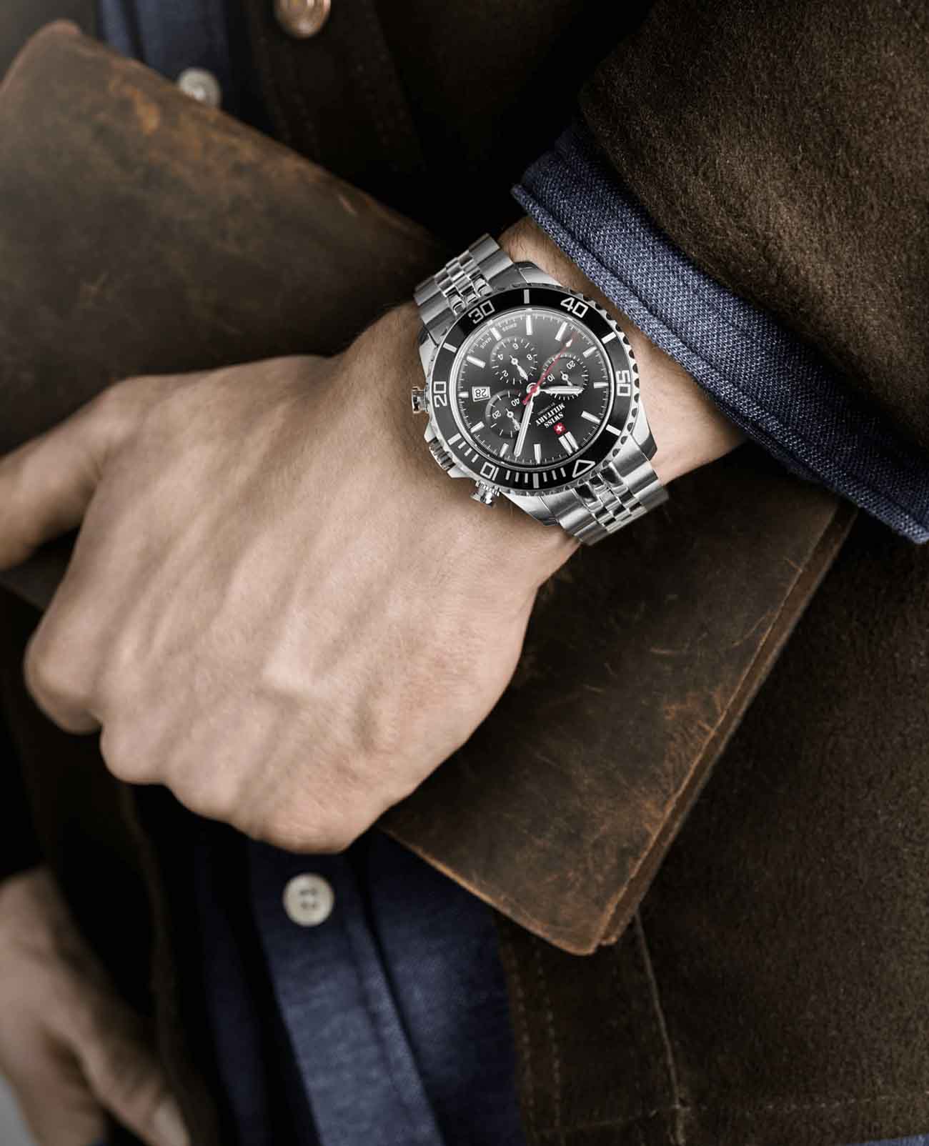 Swiss Military by Chrono SM34103.01 мужские часы застежка крупным планом