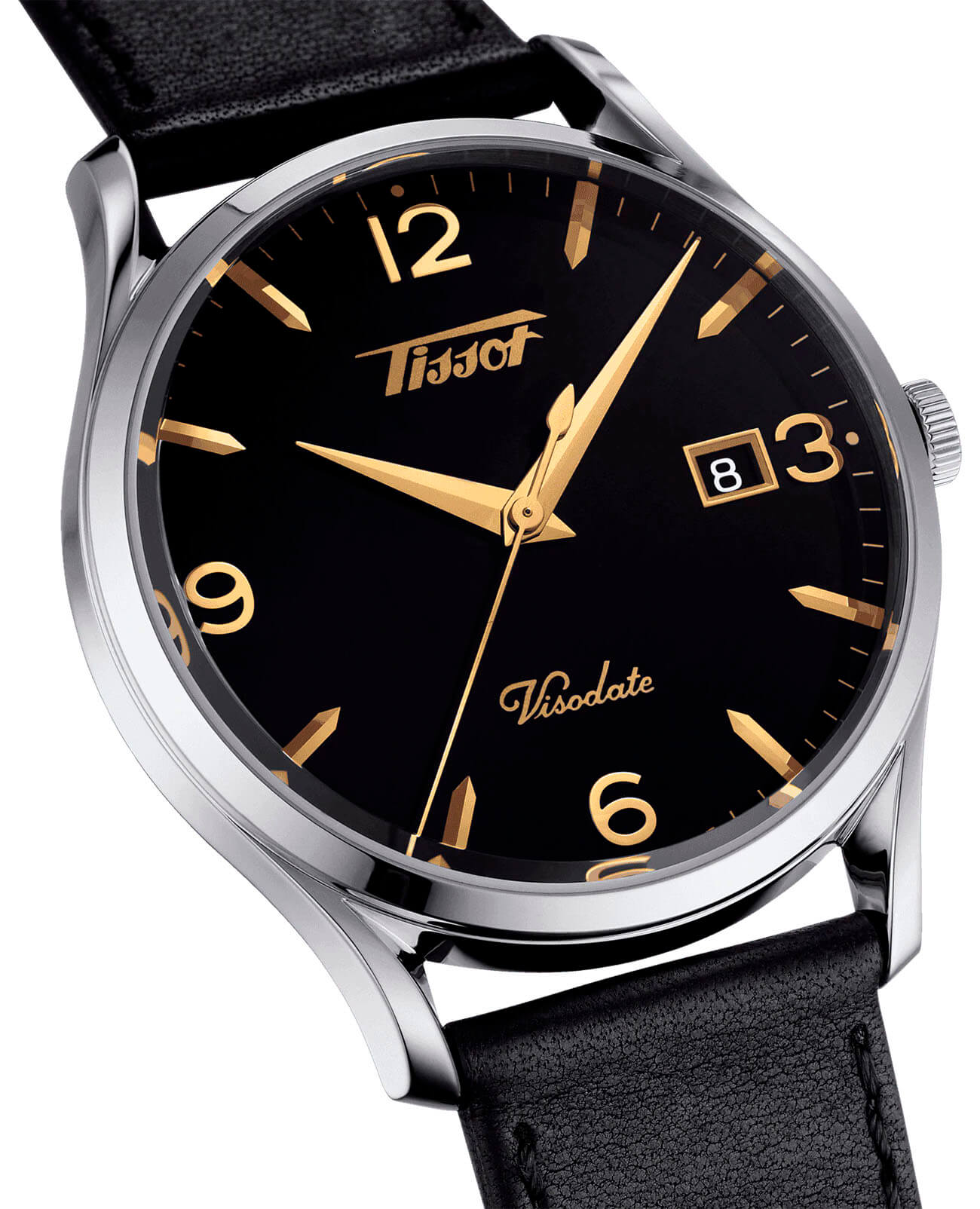 Tissot Tissot Heritage Visodate T118.410.16.057.01, t-heritage швейцария мужские часы на браслете кожаный боковой вид