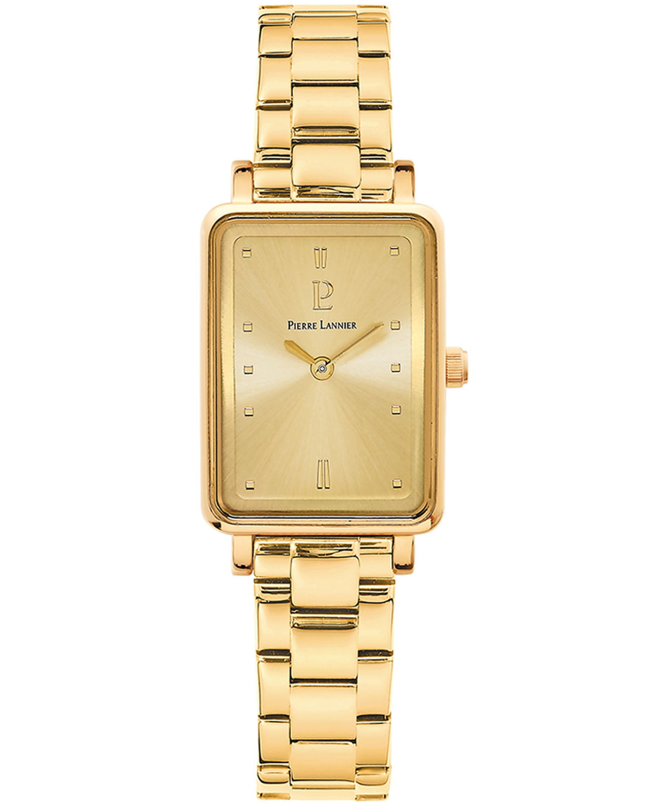 Pierre Lannier Pierre Lannier Ariane 052J542  052J542 кварцевые женские часы золотой циферблат, браслет нержавеющая сталь с ip-покрытием — вид спереди