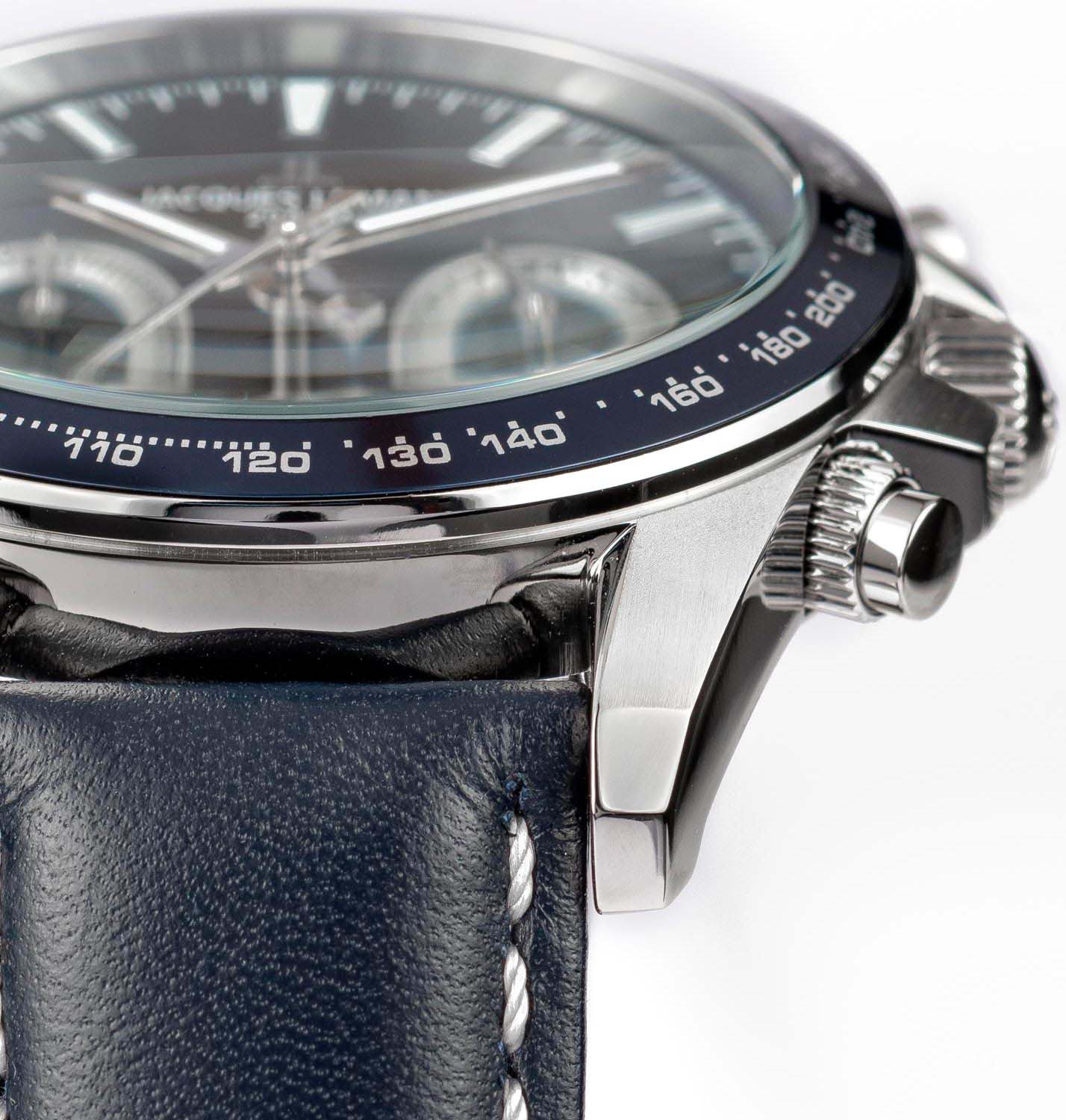 Jacques Lemans Jacques Lemans Liverpool 1-1877C,  австрия мужские часы на браслете кожаный боковой вид