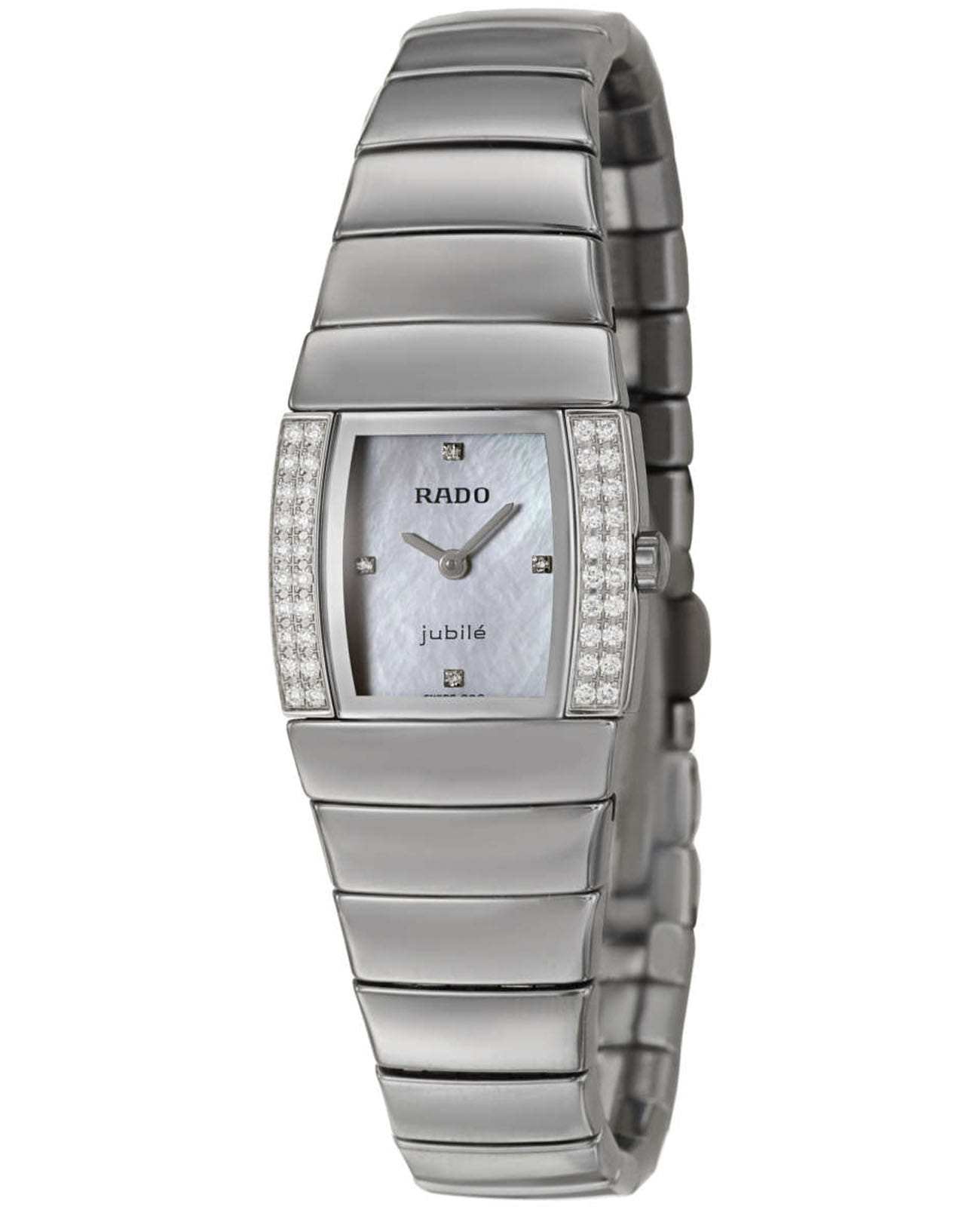 Rado Rado Sintra R13578902  R13578902 кварцевые мужские часы белый циферблат, браслет керамика — вид спереди