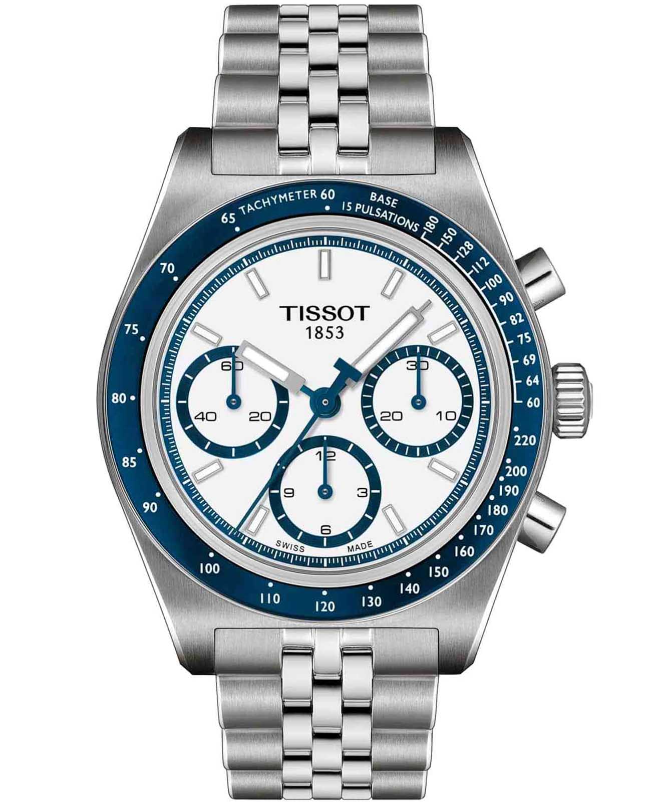 Tissot Tissot PR516 Automatic Chronograph T149.462.11.011.00  T1494621101100 механические мужские часы черный циферблат, браслет нержавеющая сталь — вид спереди