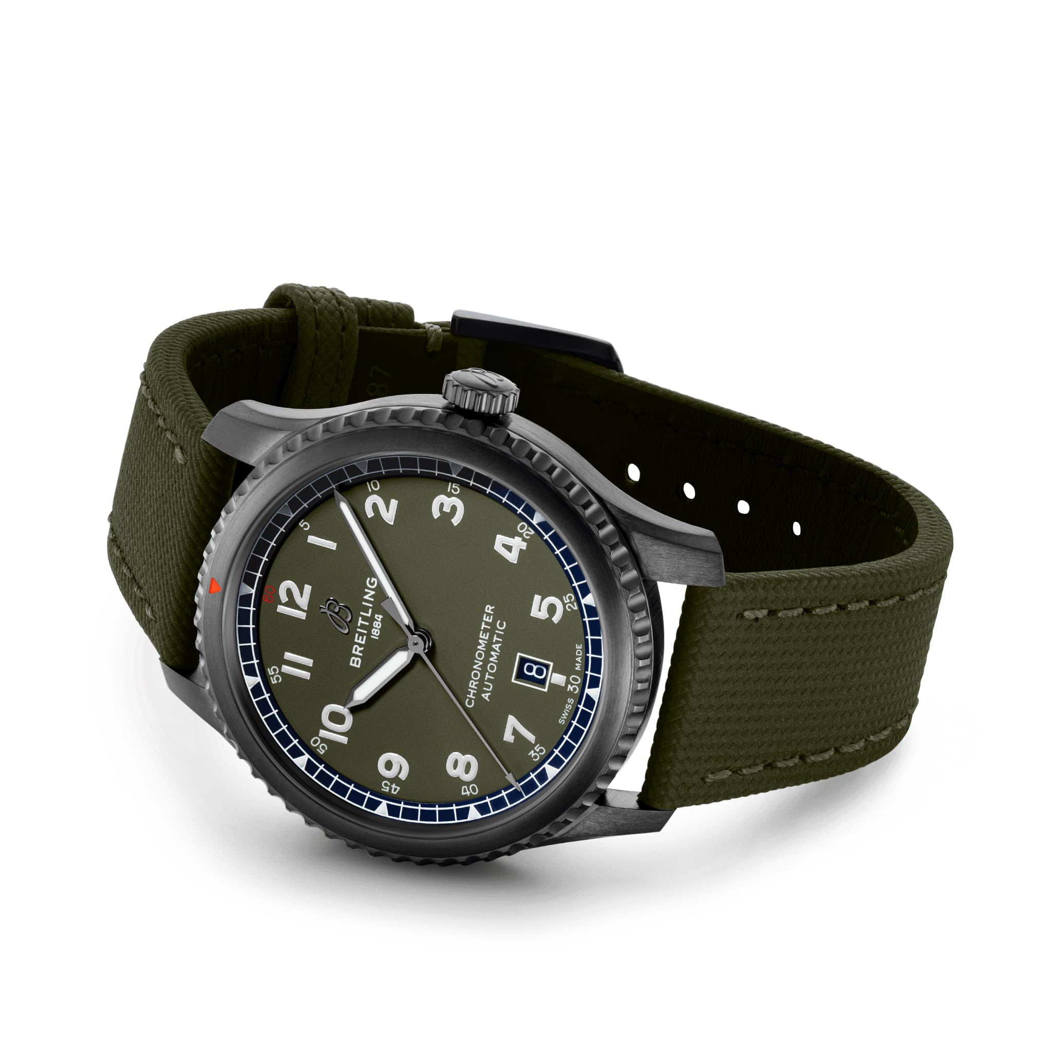 Breitling Breitling Aviator 8 Automatic 41 Black Steel Curtiss Warhawk M173152A1L1X1, aviator 8 швейцария мужские часы на браслете кожа + текстиль боковой вид