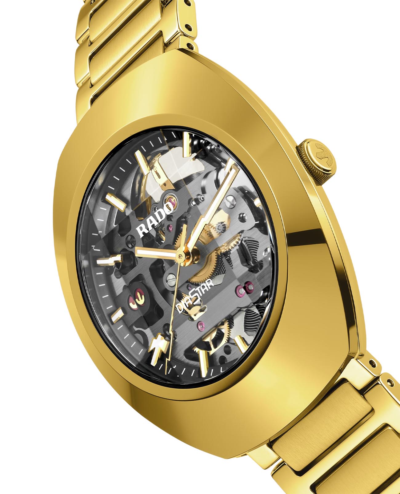 Rado Rado DiaStar Original Skeleton R12164153, diastar швейцария мужские часы на браслете нержавеющая сталь с pvd-покрытием боковой вид