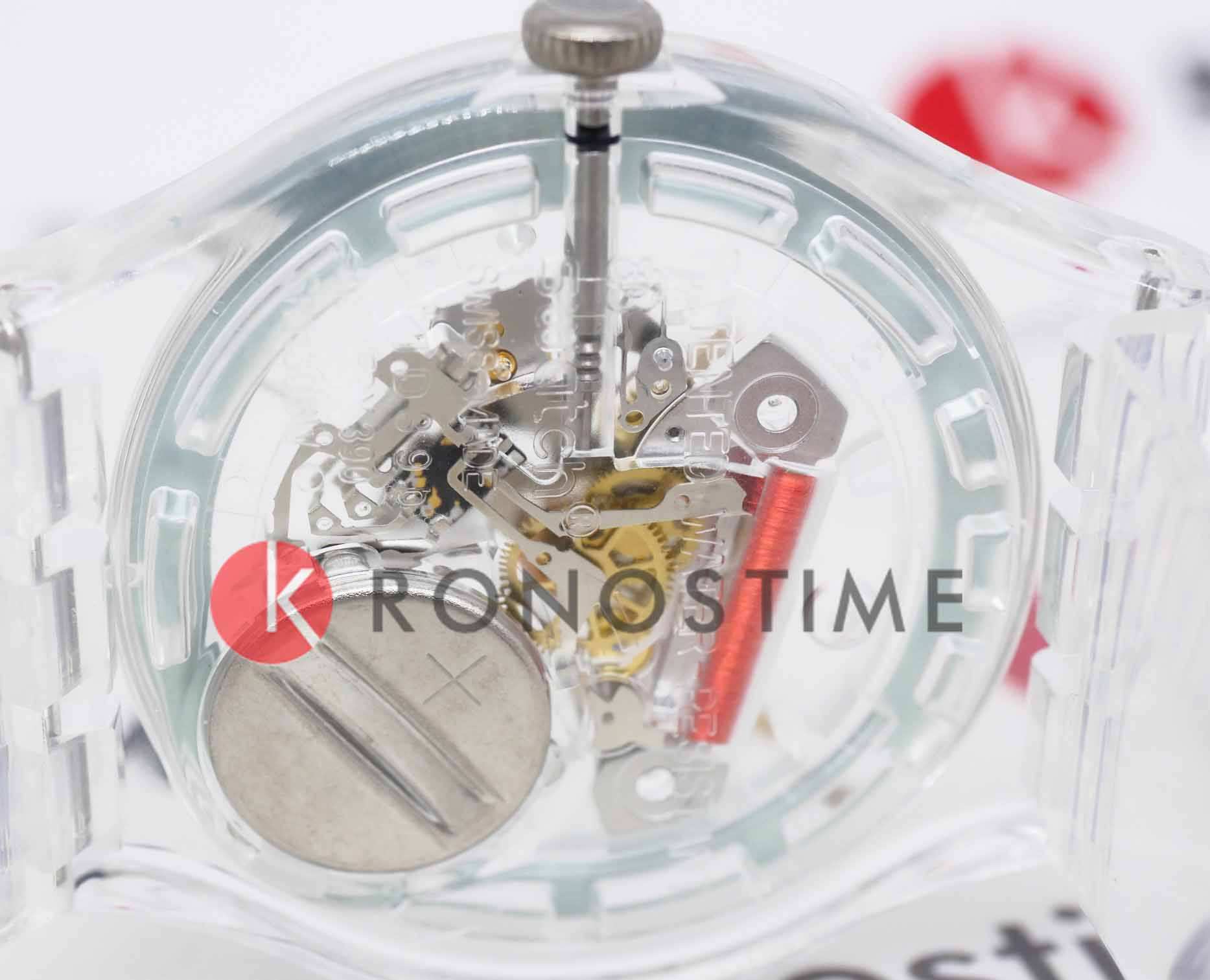 Swatch Swatch Clearly New Gent SO29K100-S06 кварцевые мужские часы часы крупный план прозрачный циферблата