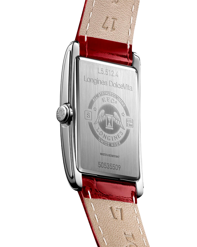 Longines Longines DolceVita L5.512.4.71.5, dolcevita швейцария женские часы на браслете кожаный боковой вид