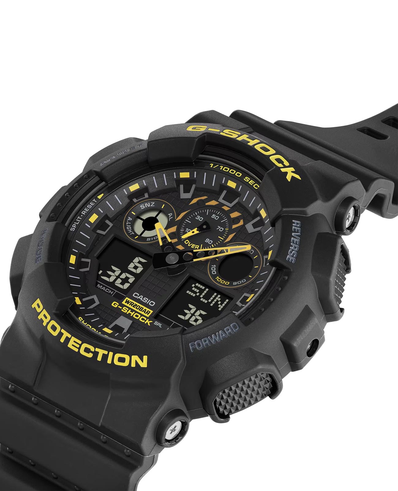 Casio Casio G-Shock GA-100CY-1ADR (GA-100CY-1A), g-shock япония мужские часы на браслете пластик боковой вид