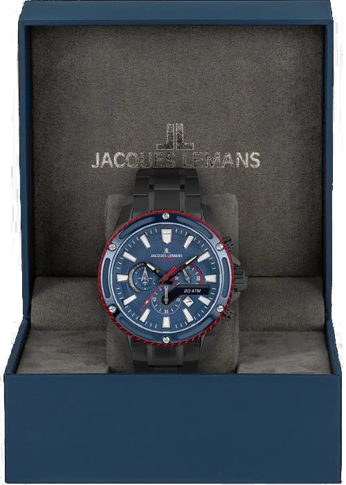Jacques Lemans Jacques Lemans Liverpool 1-2141G мужские часы синий циферблат на запястье
