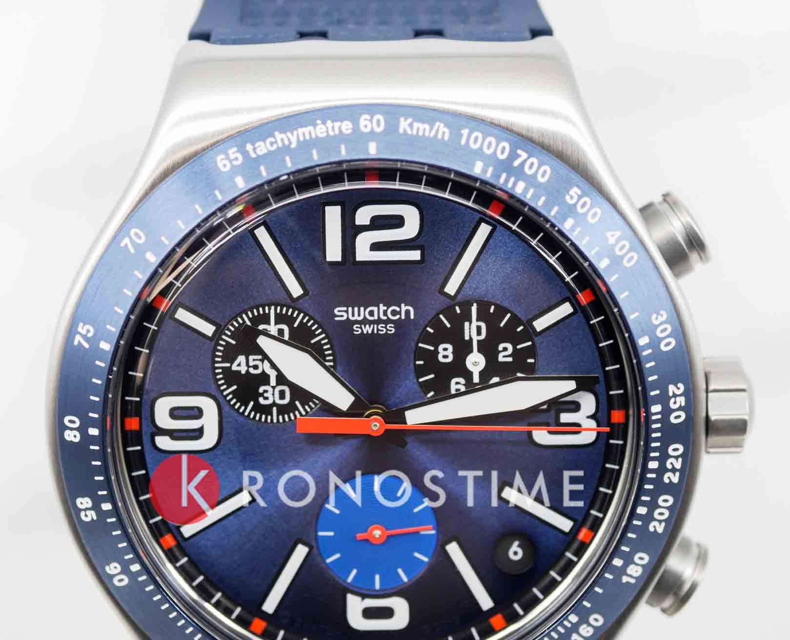 Swatch Swatch I New Chrono YVS454, gent швейцария мужские часы на браслете резина боковой вид