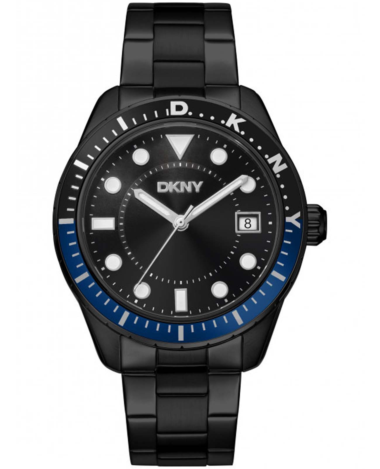 DKNY DKNY Crosby Sport DK1G050M0075  DK1G050M0075 кварцевые мужские часы черный циферблат, браслет нержавеющая сталь с ip-покрытием — вид спереди