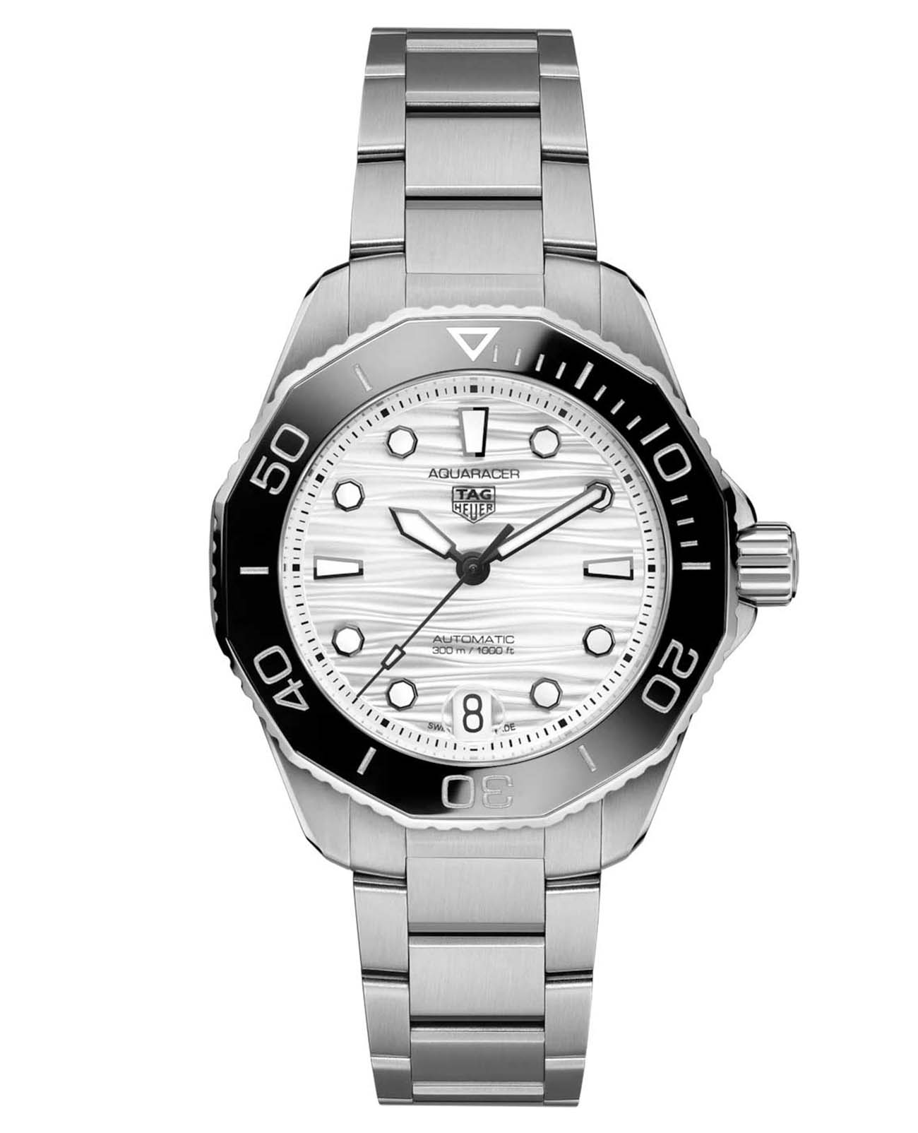 TAG Heuer TAG Heuer Aquaracer Professional 300 WBP231C.BA0626  WBP231C.BA0626 механические женские часы белый циферблат, браслет нержавеющая сталь — вид спереди