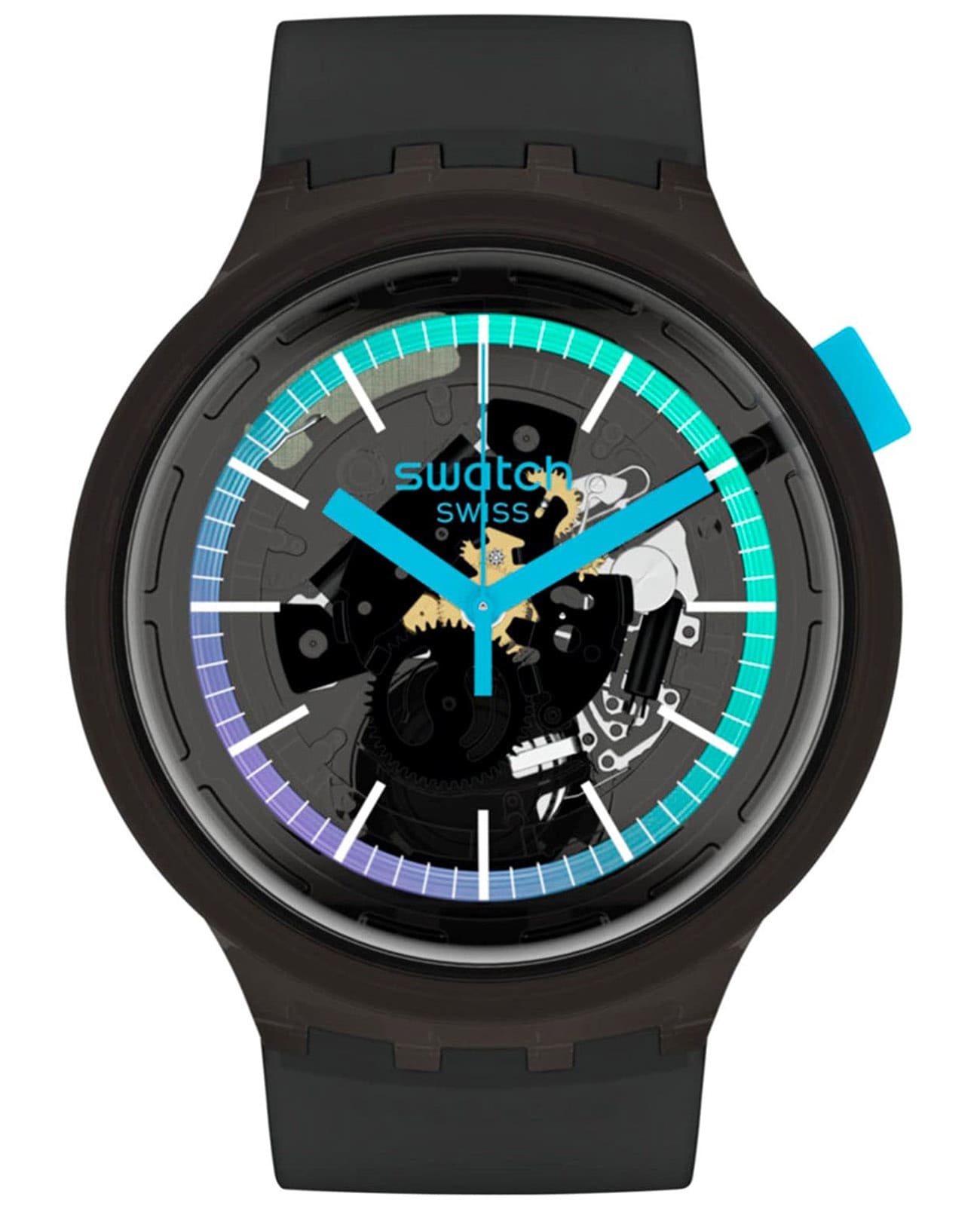 Swatch Swatch Big Bold Swatch Pay! SO27B120-5300  SO27B120-5300 кварцевые мужские часы цветной циферблат, браслет силикон — вид спереди
