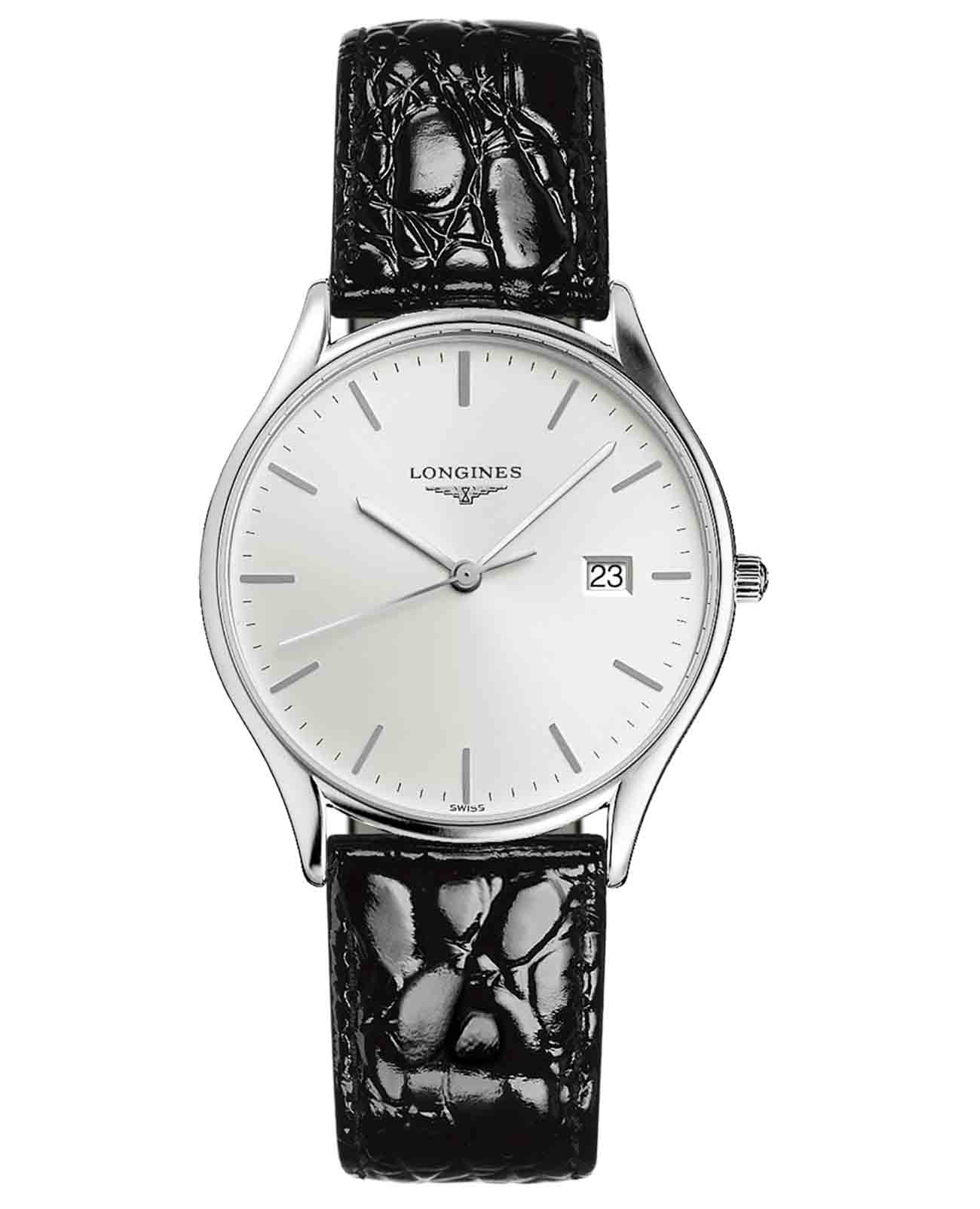 Longines Longines Lyre L4.759.4.72.2  L47594722 кварцевые женские часы белый циферблат, браслет кожаный — вид спереди