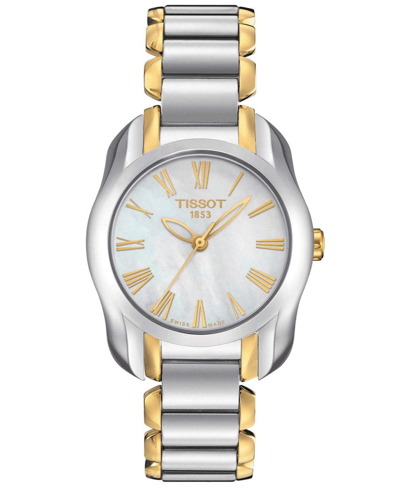 Tissot Tissot T-Wave T023.210.22.113.00 T Wave T0232102211300 кварцевые женские часы перламутровый циферблат, браслет сталь c pvd покрытием — вид спереди