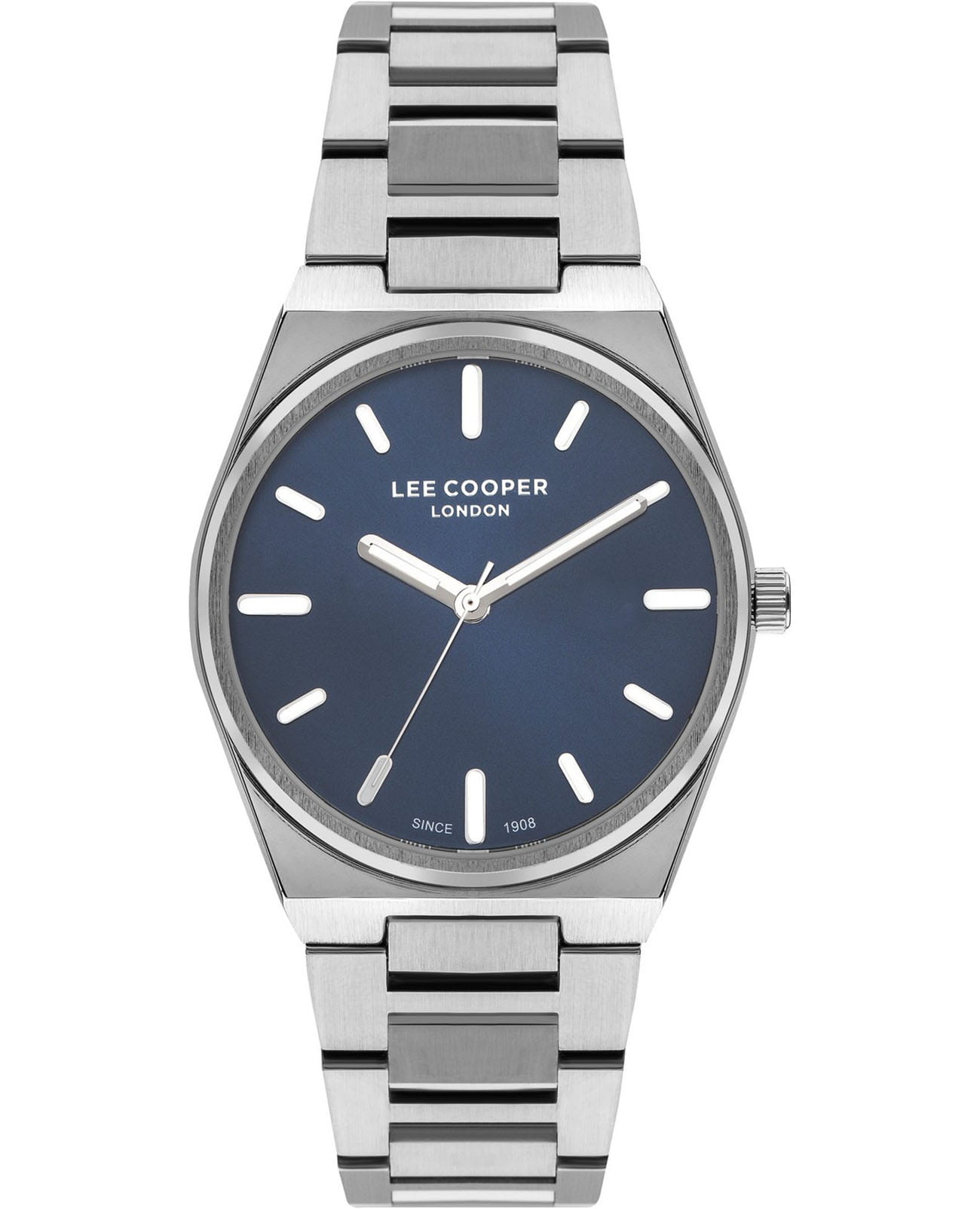 Lee Cooper Lee Cooper LC07609.390  LC07609.390 кварцевые женские часы синий циферблат, браслет нержавеющая сталь — вид спереди