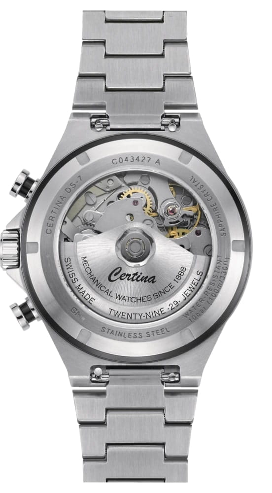 Certina Certina DS-7 Chrono Auto C043.427.21.051.00, ds 7 швейцария мужские часы на браслете нержавеющая сталь боковой вид
