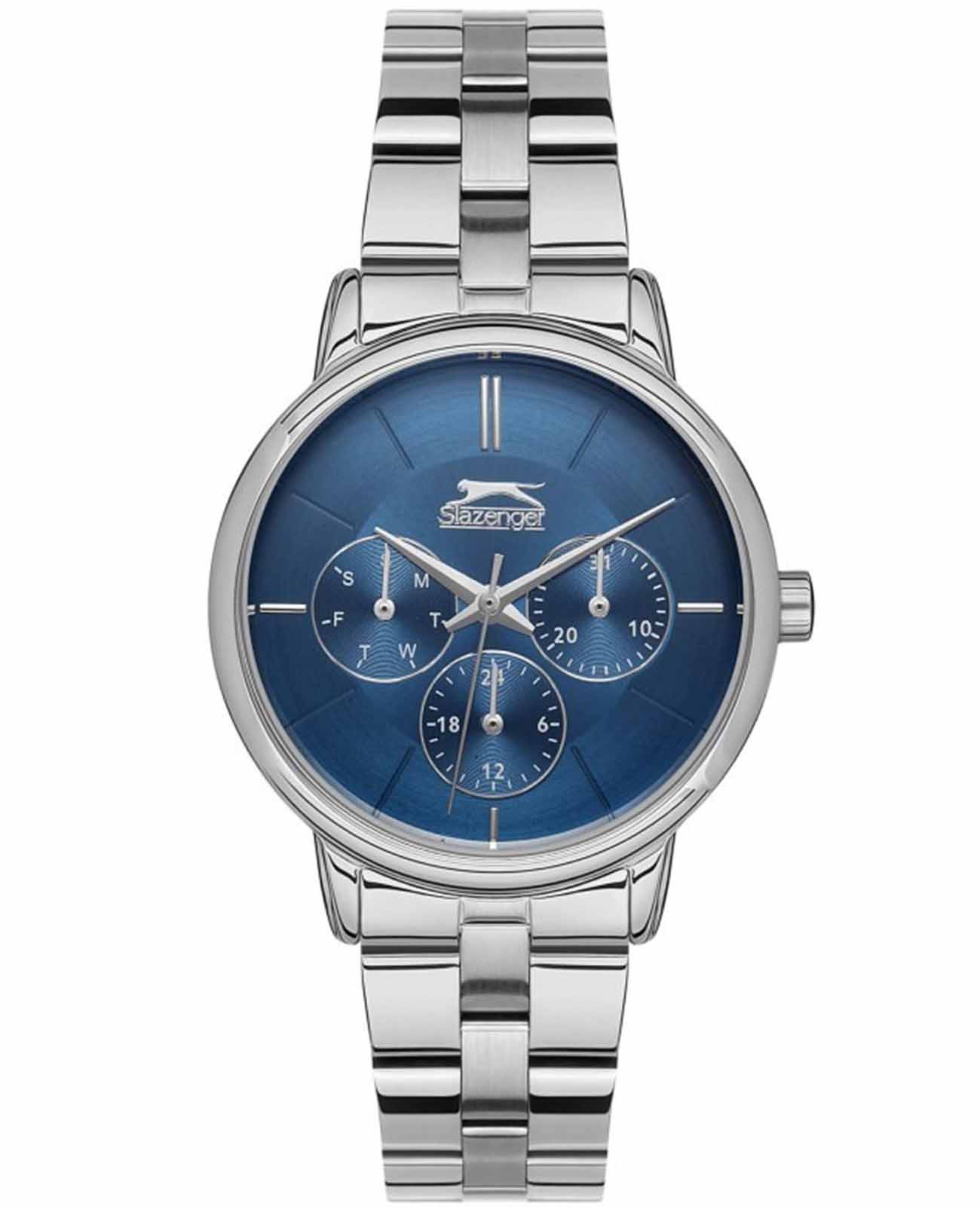 Slazenger Slazenger SL.09.2145.4.05  SL.09.2145.4.05 кварцевые женские часы синий циферблат, браслет суперметалл — вид спереди