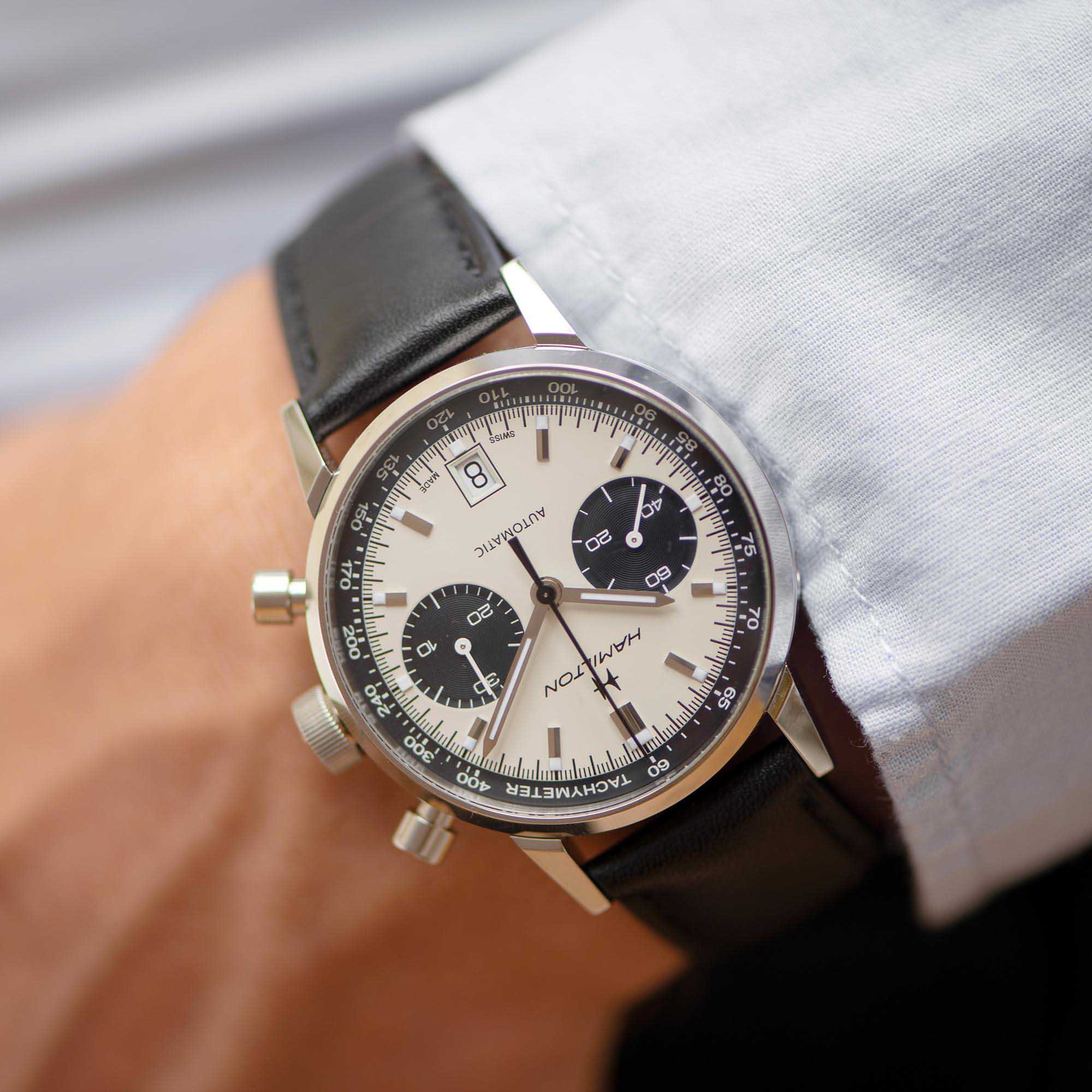 Hamilton Hamilton American Classic Intra-Matic Auto Chrono H38416711, american classic швейцария мужские часы на браслете кожаный боковой вид