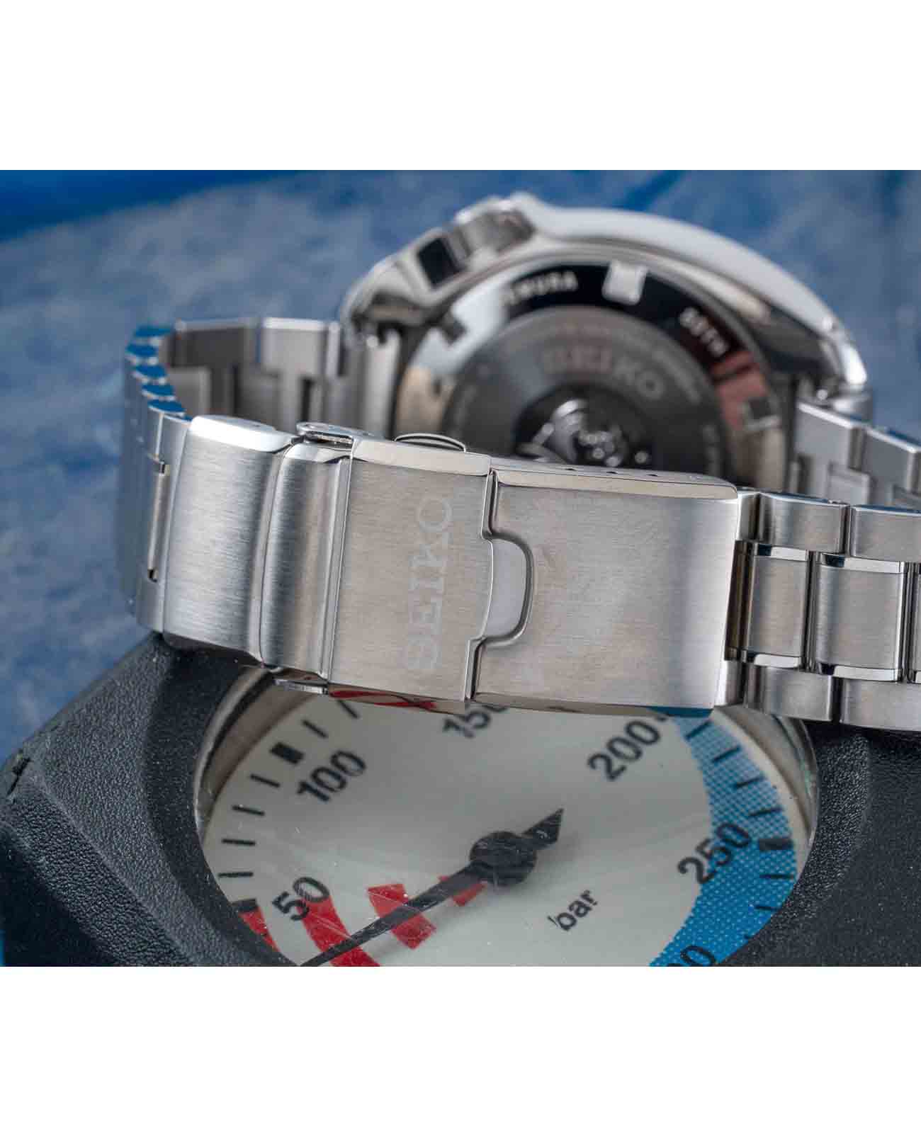 Seiko Seiko Prospex SLA049J1 механические мужские часы часы крупный план синий циферблата