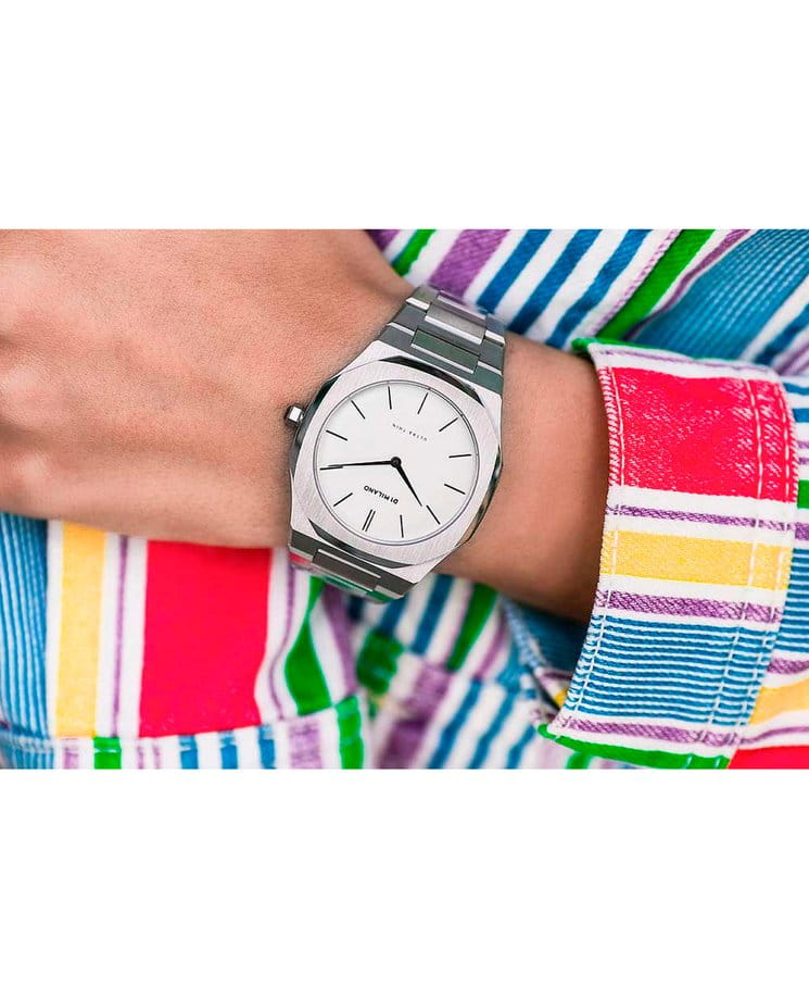 D1 Milano D1 Milano Ultra Thin UTBL01 кварцевые женские часы часы крупный план белый циферблата