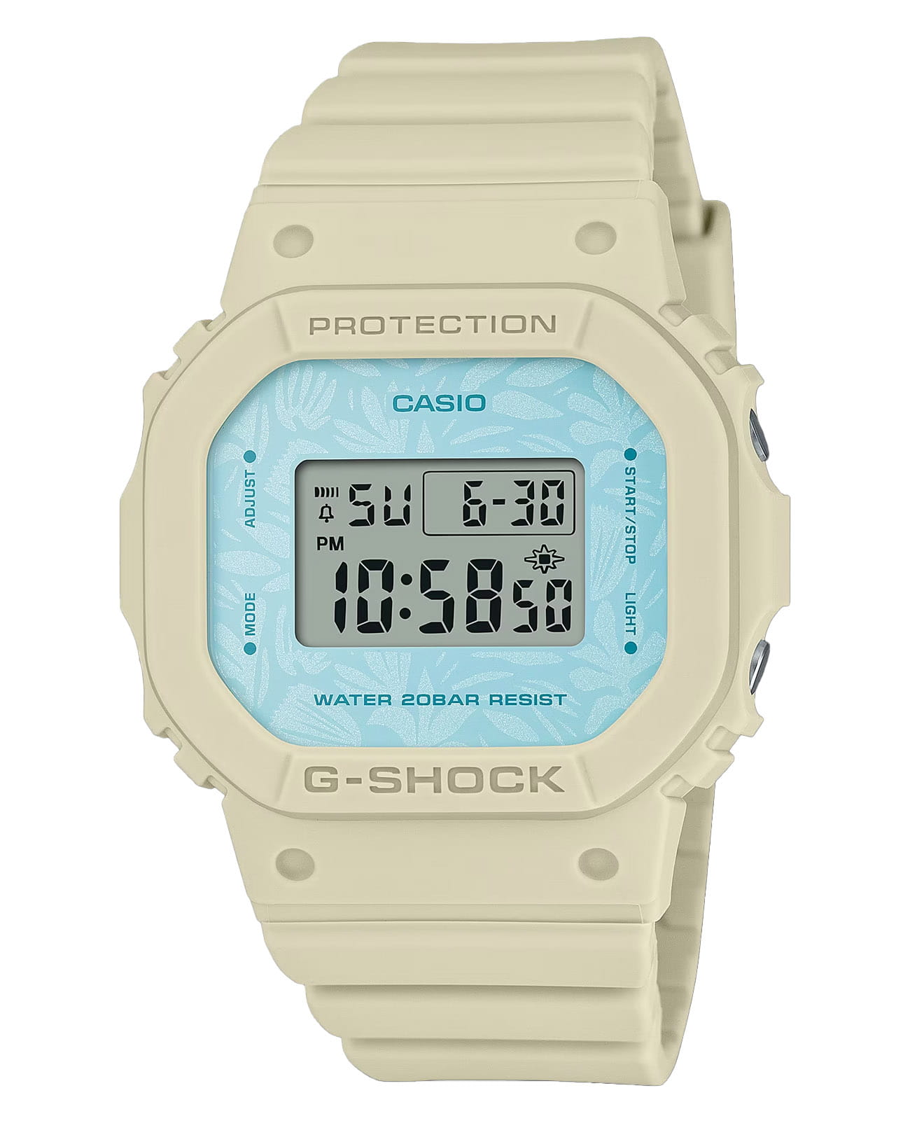 Casio Casio G-Shock GMD-S5600NC-9DR (GMD-S5600NC-9)  GMD-S5600NC-9 электронные женские часы  циферблат, браслет пластик — вид спереди