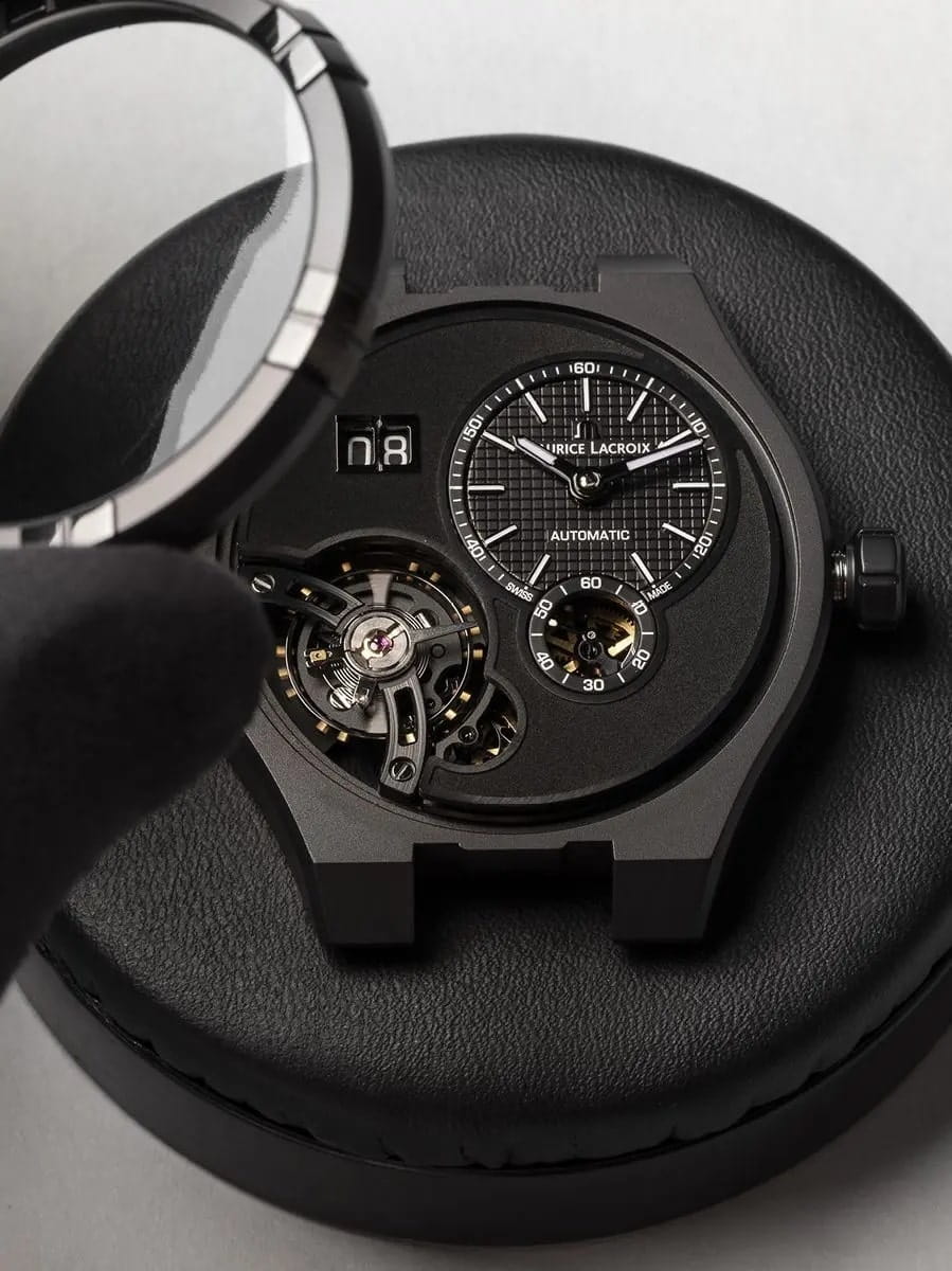 Maurice Lacroix Maurice Lacroix Aikon Master Grand Date Black AI6118-DLB0B-330-2  - задняя крышка сталь металл корпуса, швейцария часы