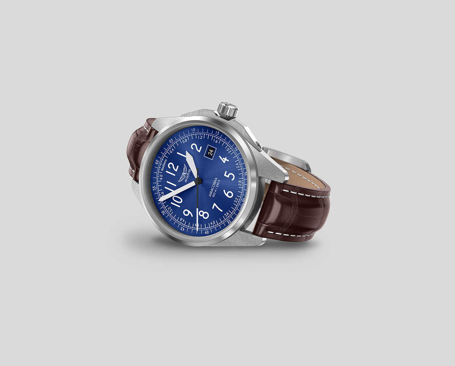 Aviator Aviator Airacobra 43 Type B V.1.38.0.325.4, airacobra швейцария мужские часы на браслете кожаный боковой вид
