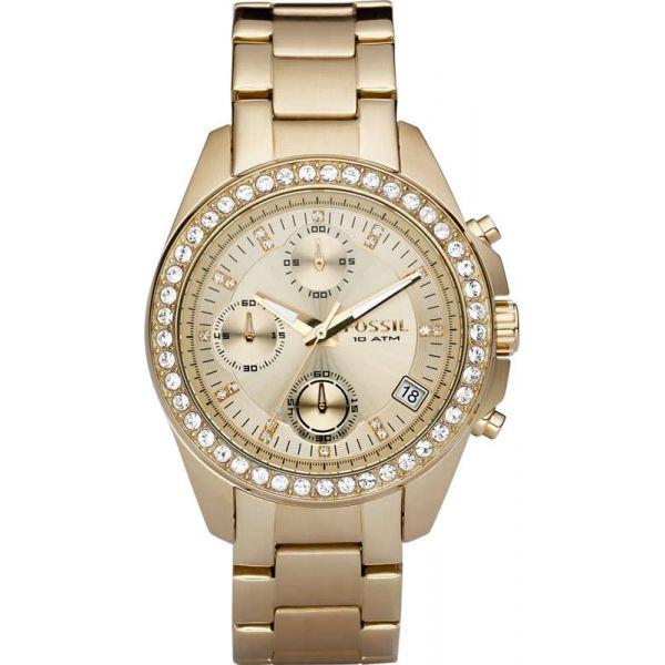 Fossil Fossil Bannon  ES2683  ES2683  женские часы золотой циферблат, браслет  — вид спереди