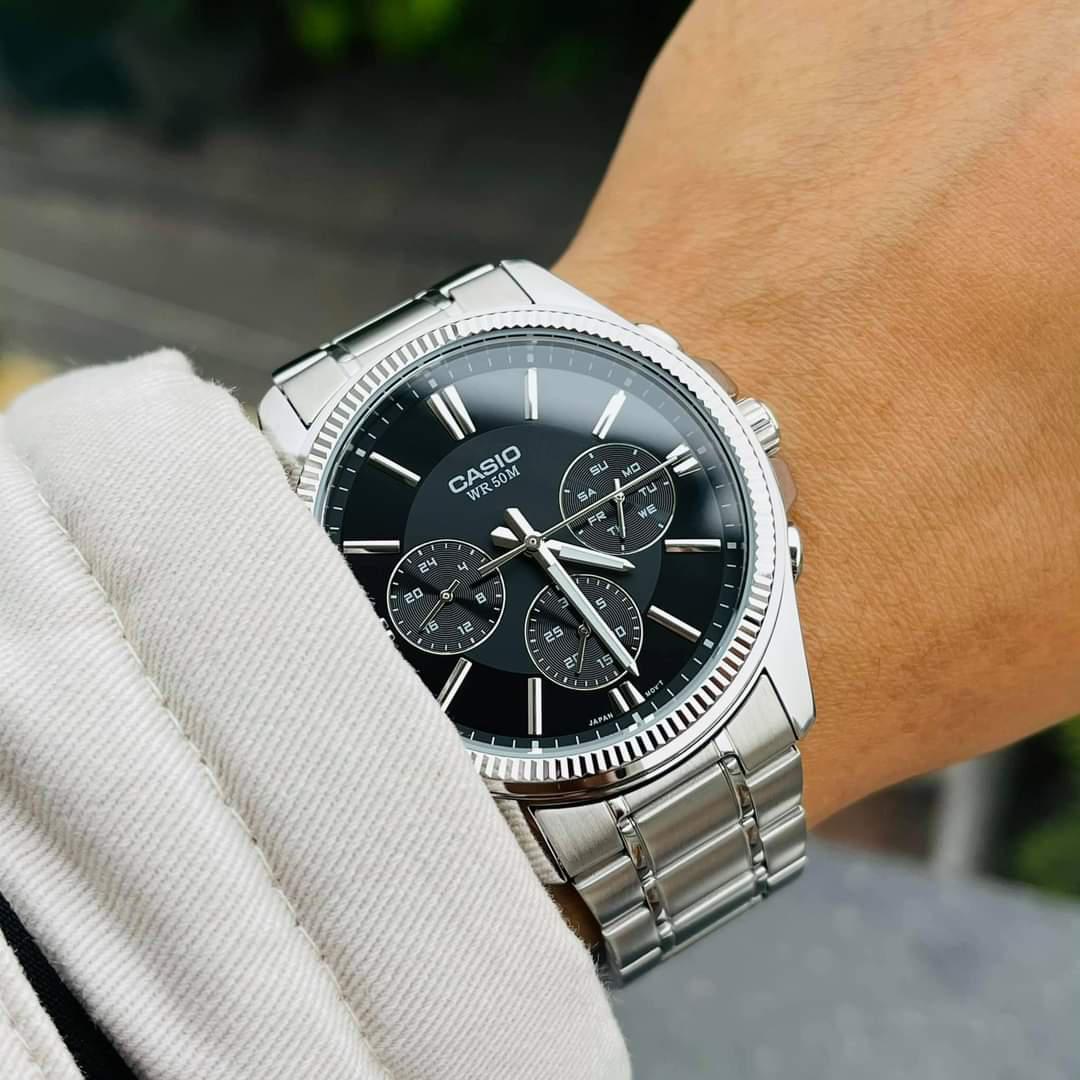 Casio Casio Collection MTP-1375D-1A (MTP-1375D-1A), mtp япония мужские часы на браслете нержавеющая сталь боковой вид