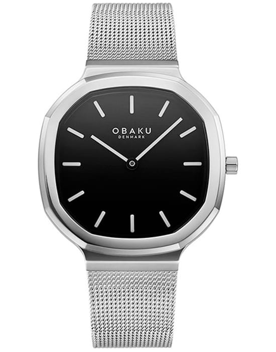 Obaku Obaku Onyx V253LXCBMC  V253LXCBMC кварцевые женские часы черный циферблат, браслет нержавеющая сталь — вид спереди