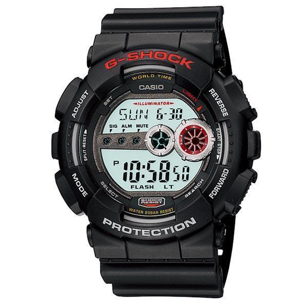 Casio Casio G-Shock GD-100-1ADR (GD-100-1a)  GD-100-1A электронные мужские часы серый циферблат, браслет резина — вид спереди