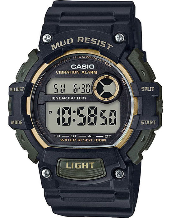 Casio Casio Collection TRT-110H-1A2  TRT-110H-1A2VEF кварцевые мужские часы серый циферблат, браслет пластик — вид спереди