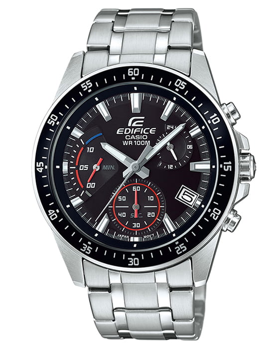 Casio Casio Edifice EFV-540D-1AVUDF (EFV-540D-1A) EFV EFV-540D-1A кварцевые мужские часы черный циферблат, браслет нержавеющая сталь — вид спереди