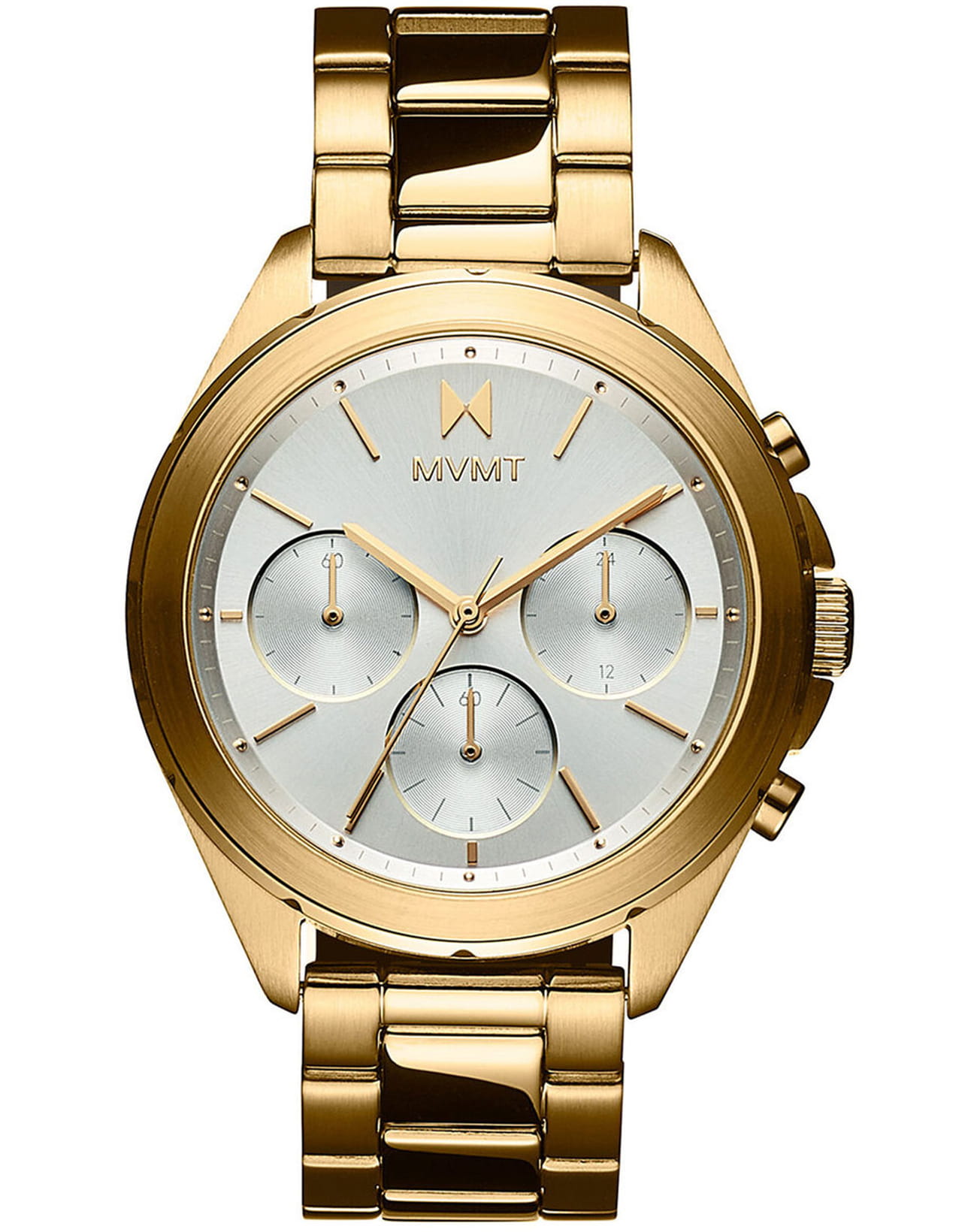 MVMT MVMT Getaway 28000128-D  28000128-D кварцевые женские часы серебристый циферблат, браслет нержавеющая сталь с ip-покрытием — вид спереди