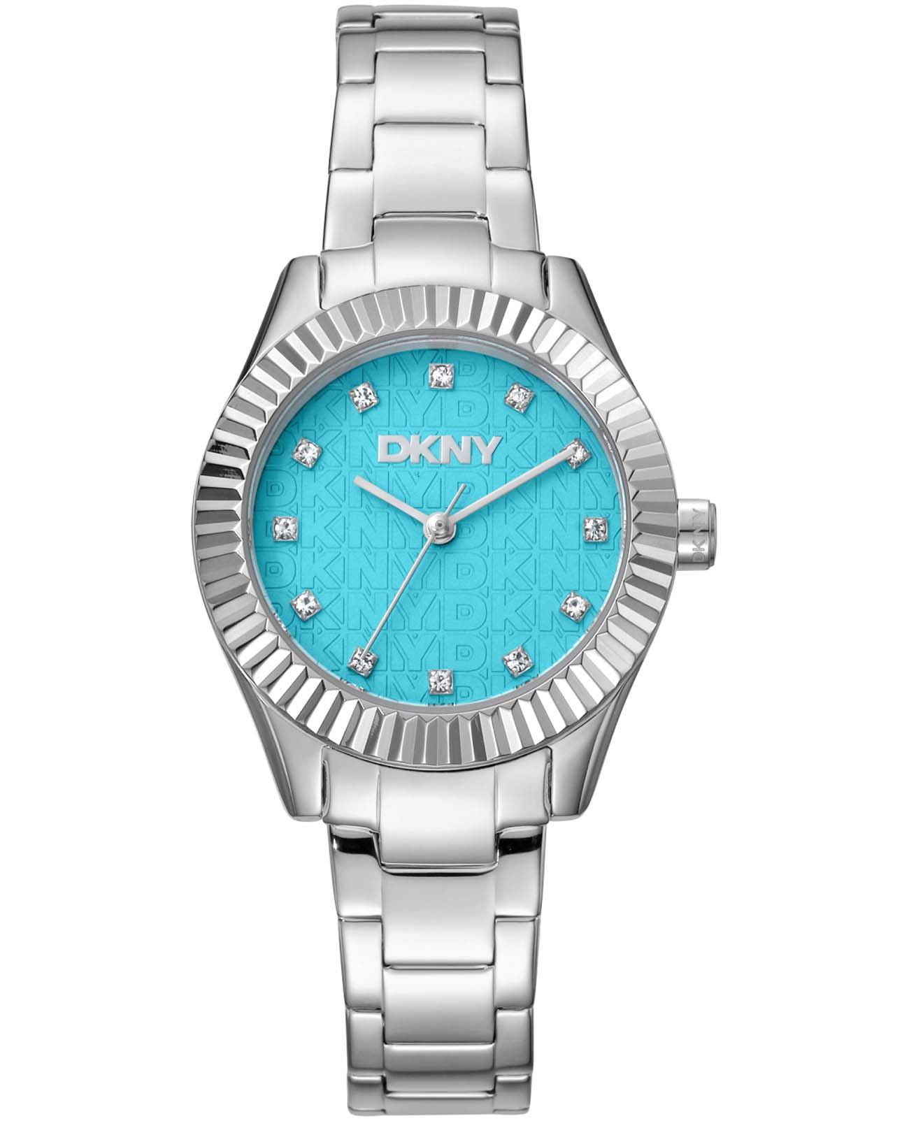 DKNY DKNY Chambers Glitz DK1L017M0045  DK1L017M0045 кварцевые женские часы голубой циферблат, браслет нержавеющая сталь — вид спереди