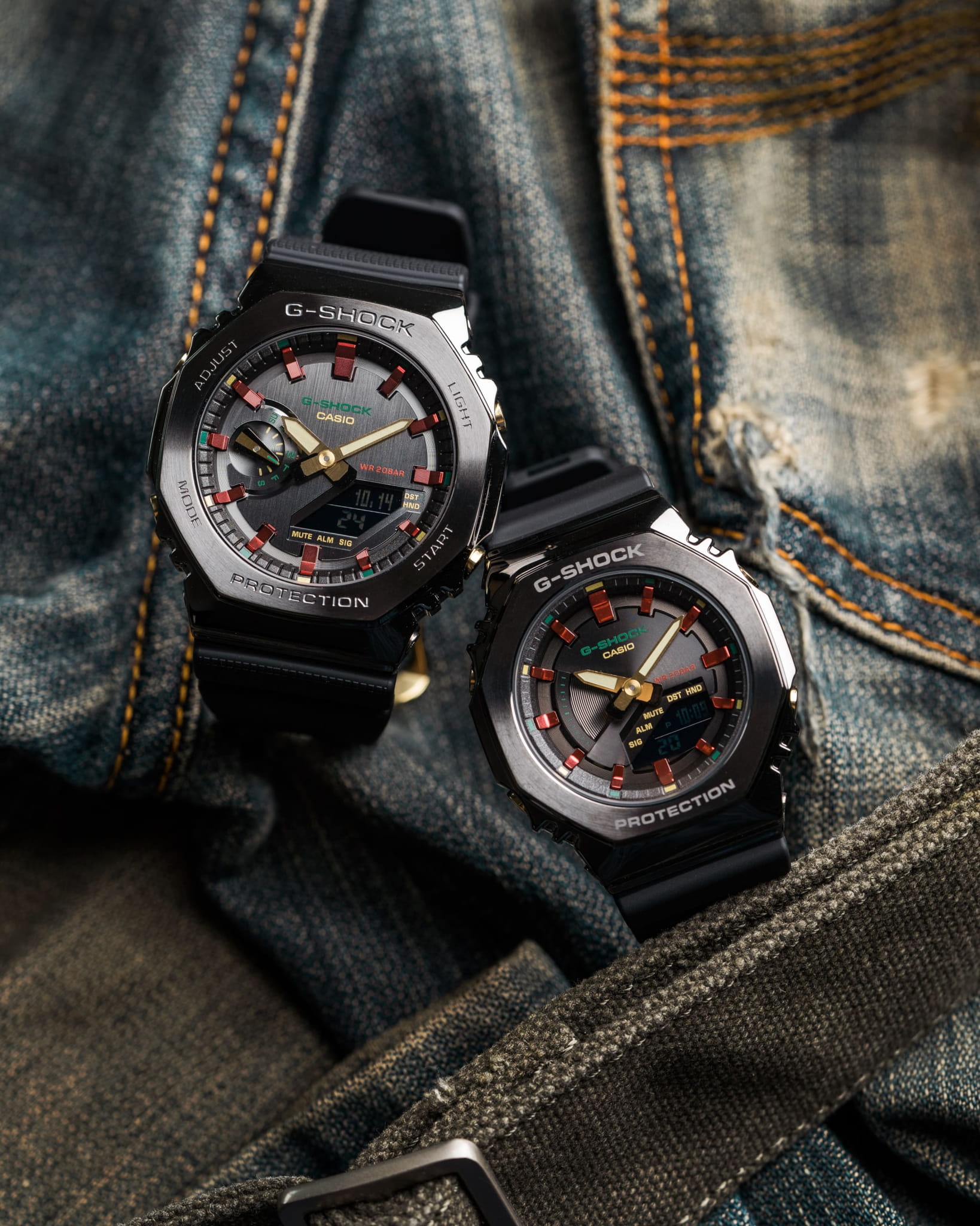 Casio Casio G-Shock GM-S2100CH-1A электронные женские часы часы крупный план серый циферблата