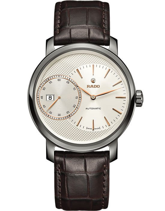 Rado Rado Diamaster Automati Grande Seconde R14129116 Automatic R14129116 механические мужские часы шампань циферблат, браслет кожаный — вид спереди