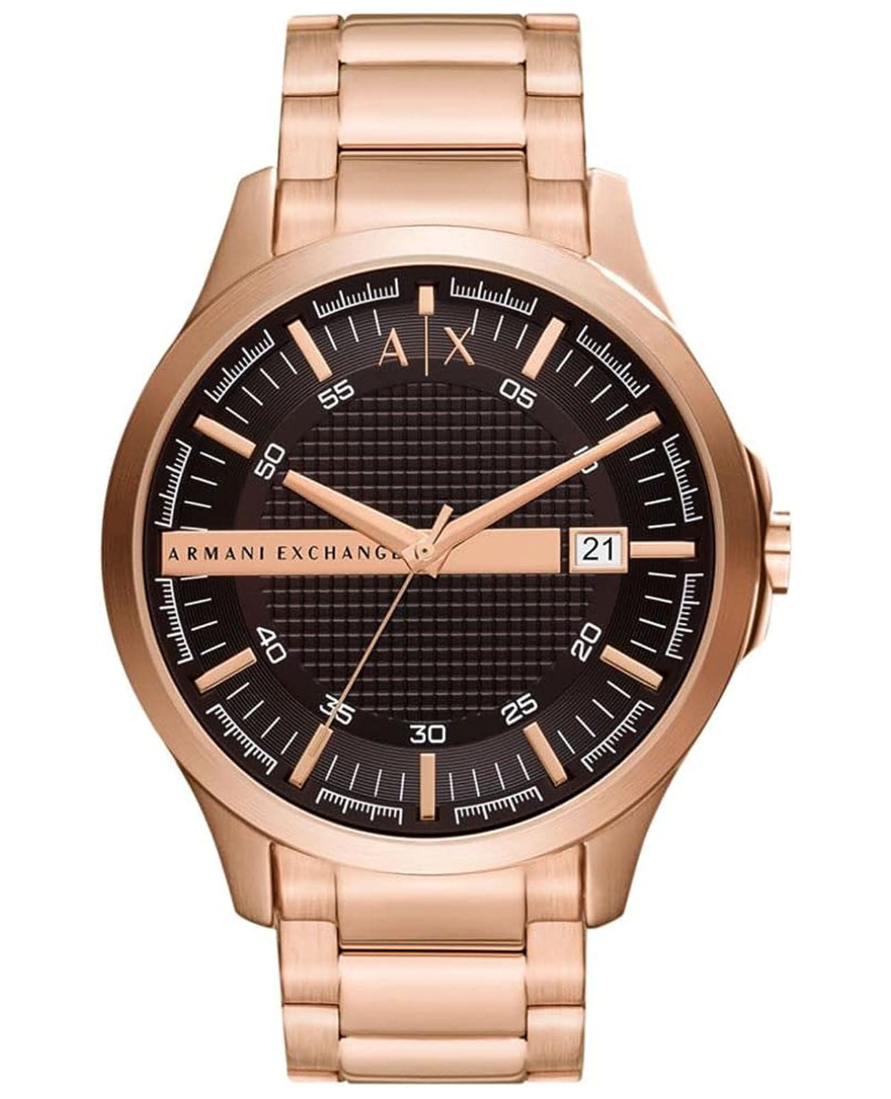 Armani Exchange Armani Exchange Hampton AX2449  AX2449 кварцевые мужские часы черный циферблат, браслет сталь с ip покрытием — вид спереди