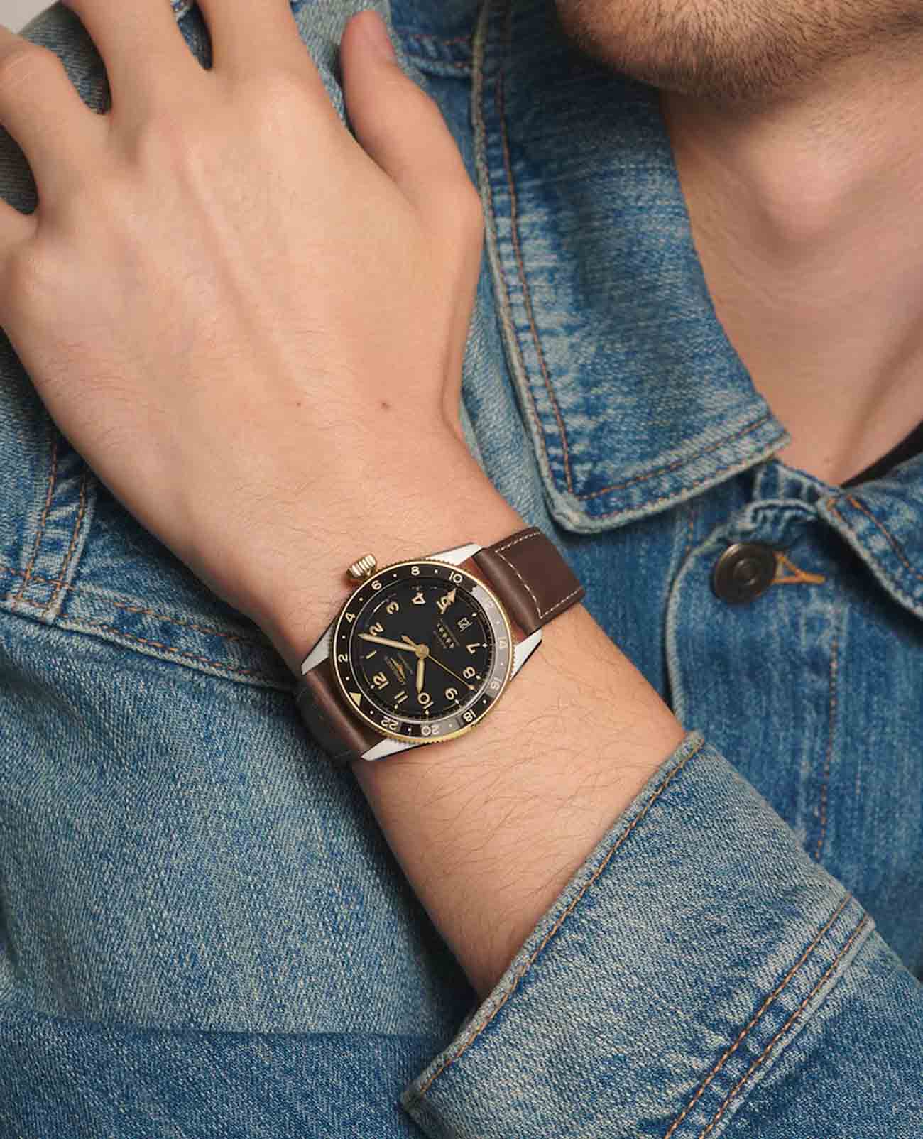 Longines Longines Spirit L3.802.5.53.2 мужские часы черный циферблат на запястье