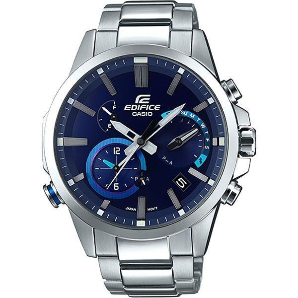 Casio Casio Edifice EQB-700D-2A EQB EQB-700D-2A автокварц (кинетик) мужские часы синий циферблат, браслет нержавеющая сталь — вид спереди