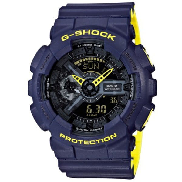 Casio Casio G-Shock GA-110LN-2A GA-110 GA-110LN-2A электронные мужские часы черный циферблат, браслет пластик — вид спереди