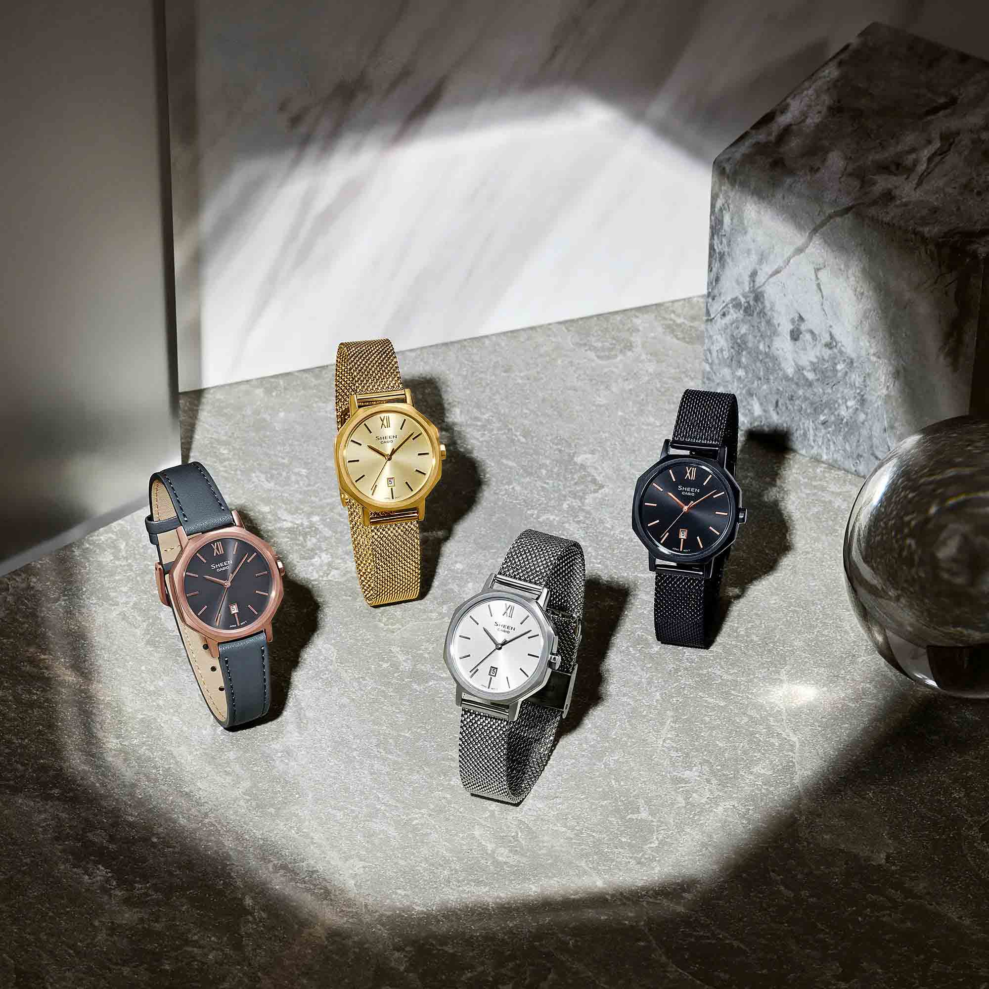 Оригинальные часы Casio Casio Sheen SHE-4554M-7A кварцевые калибр механизма  общий вид