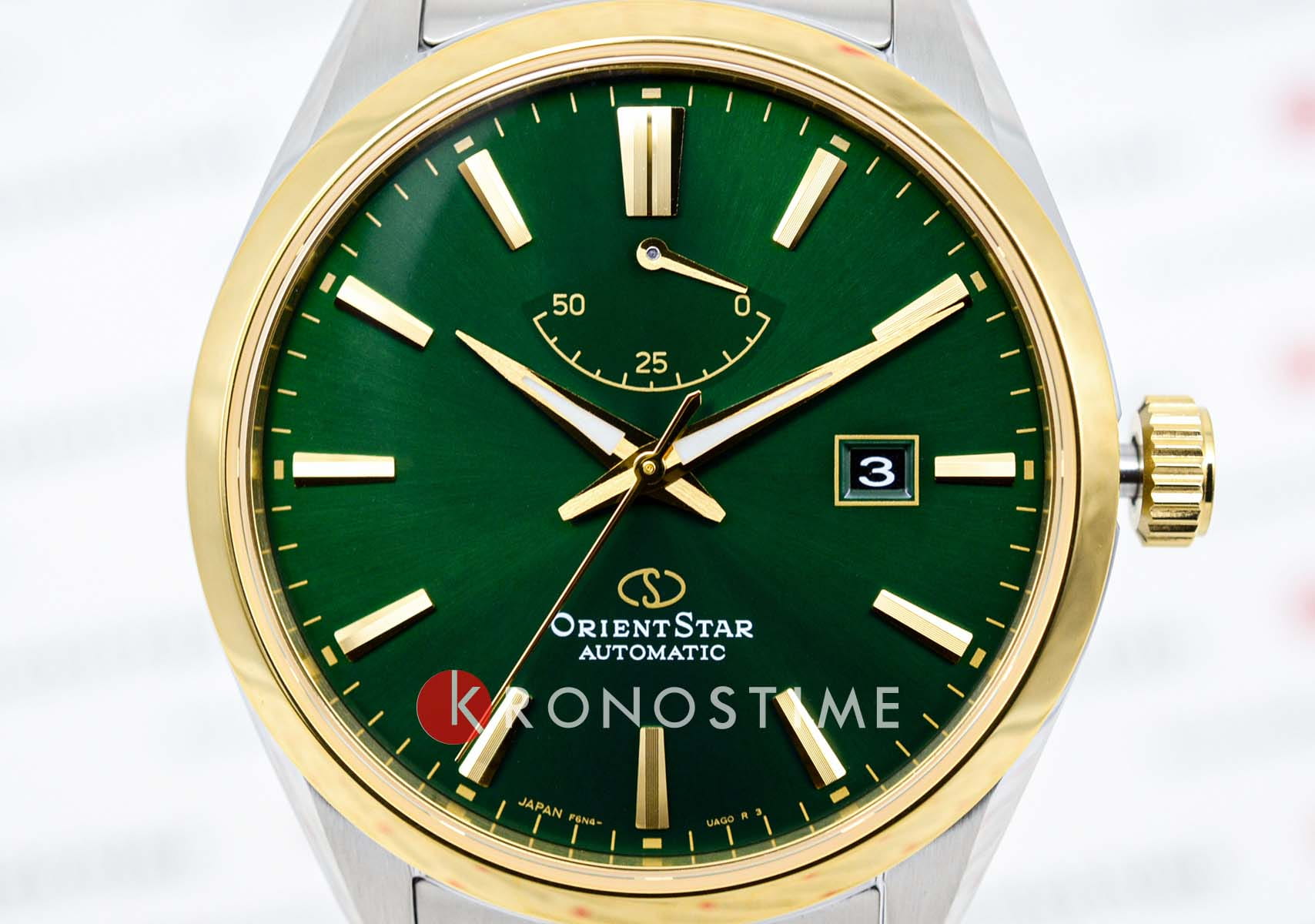Orient Orient RE-AU0405E (RK-AU0405E) механические мужские часы часы крупный план зеленый циферблата