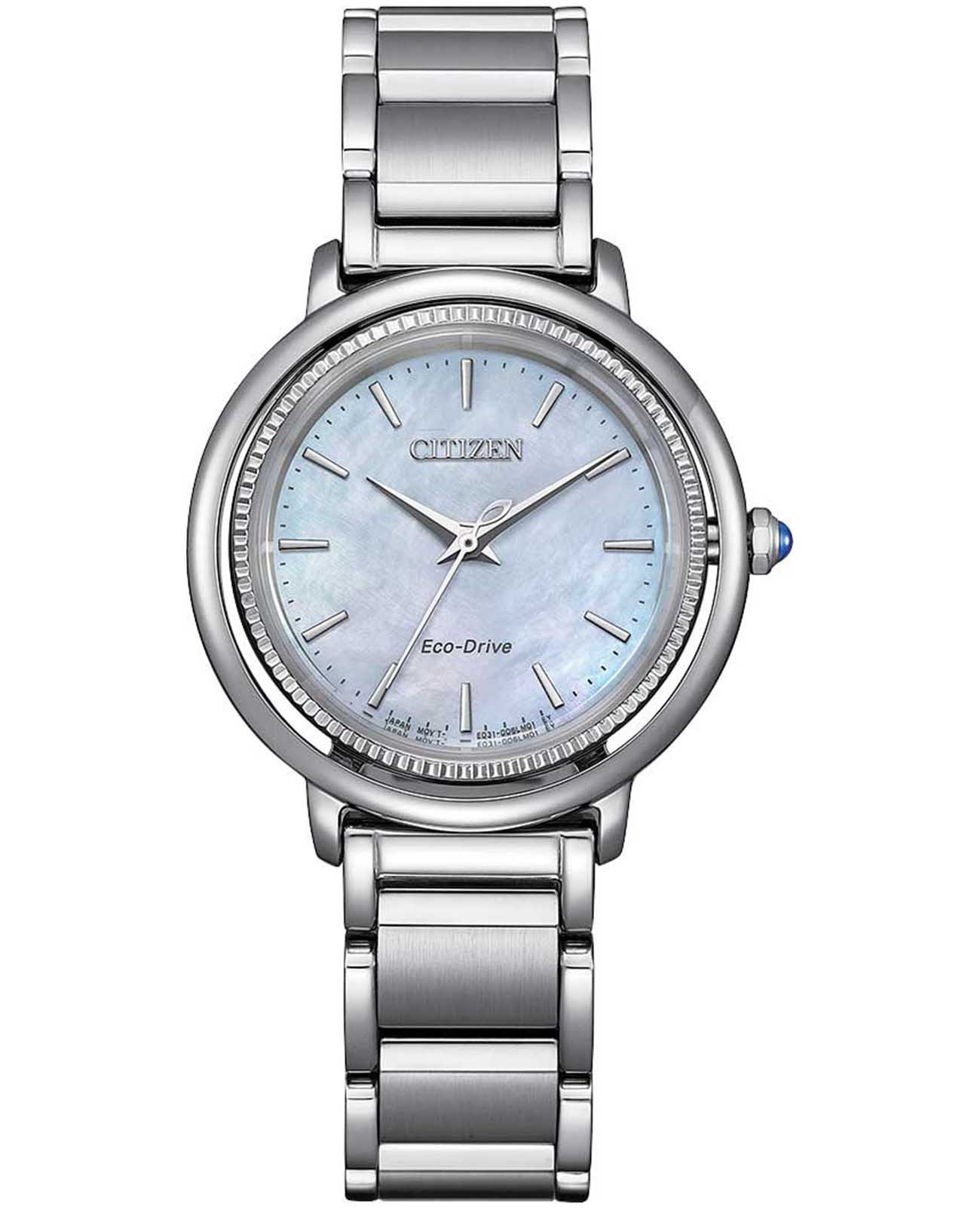 Citizen Citizen Citizen L EM1100-84D  EM1100-84D кварцевые женские часы перламутровый циферблат, браслет нержавеющая сталь — вид спереди