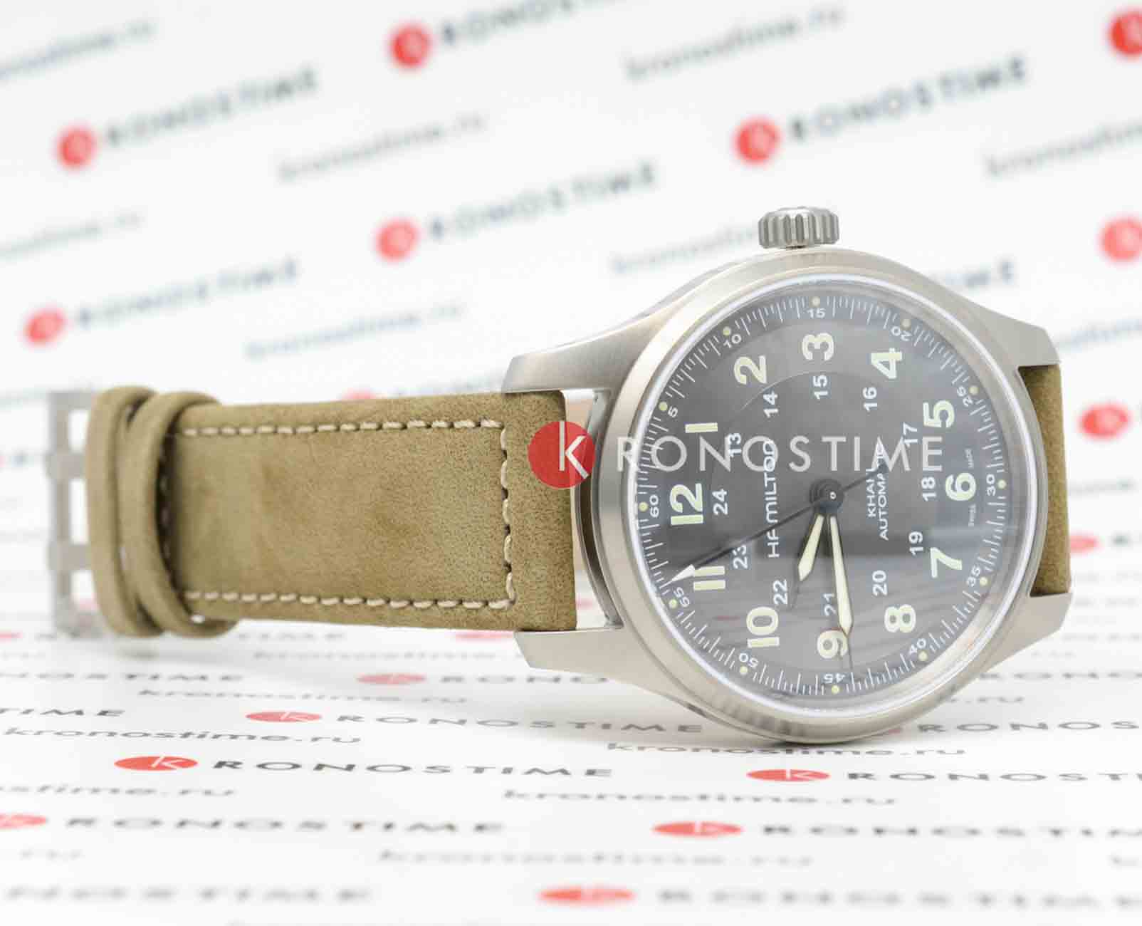 Hamilton Hamilton Khaki Field Titanium Auto H70545550 мужские часы серый циферблат на запястье