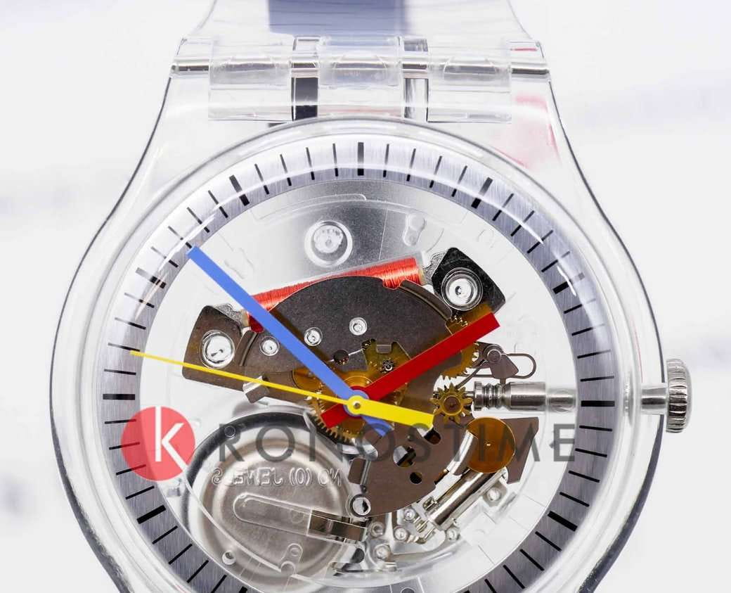 Swatch Swatch Clearly New Gent SO29K100-S06, gent швейцария мужские часы на браслете пластик боковой вид