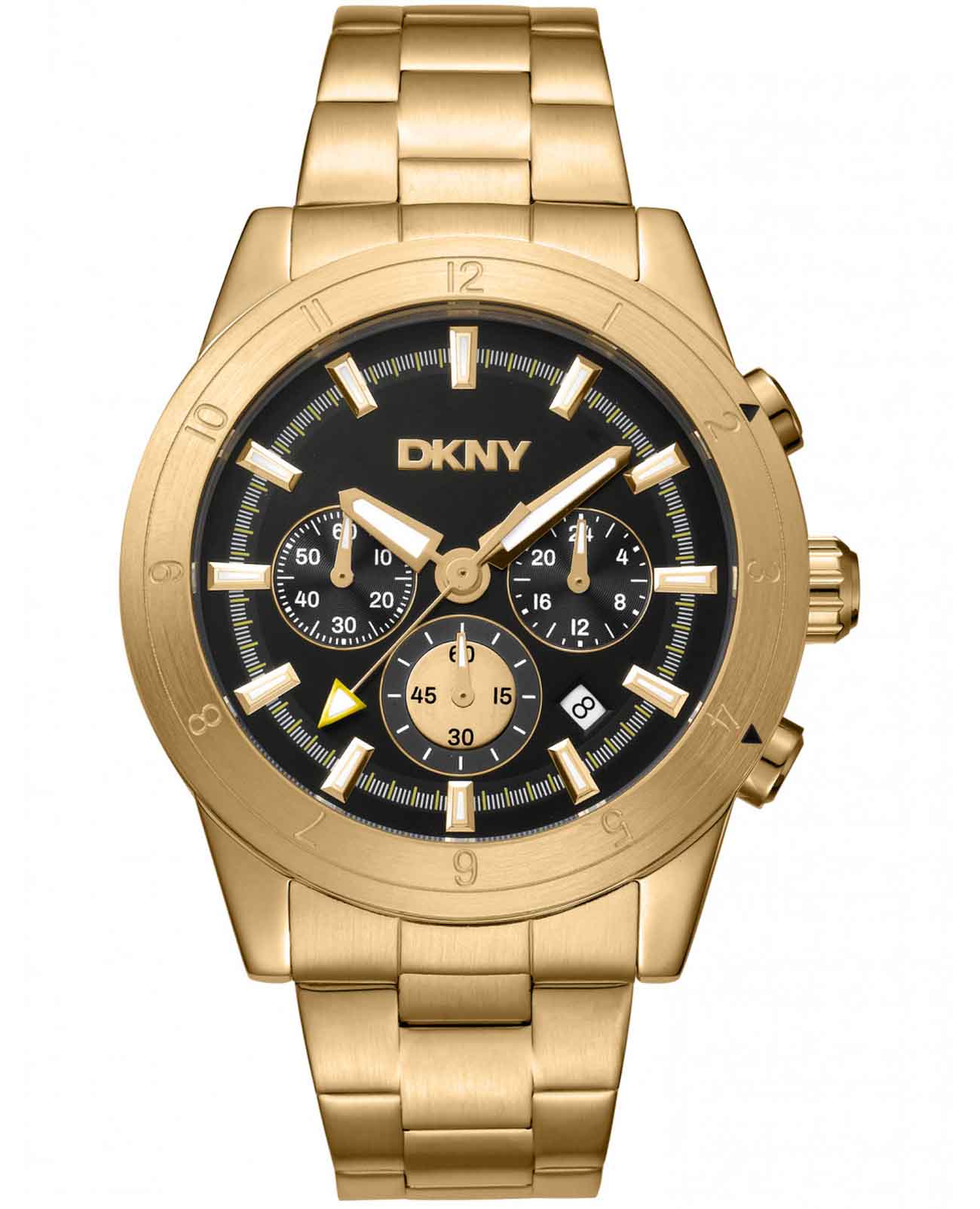 DKNY DKNY Bryant Park Chrono DK1G051M0065  DK1G051M0065 кварцевые мужские часы черный циферблат, браслет нержавеющая сталь с ip-покрытием — вид спереди