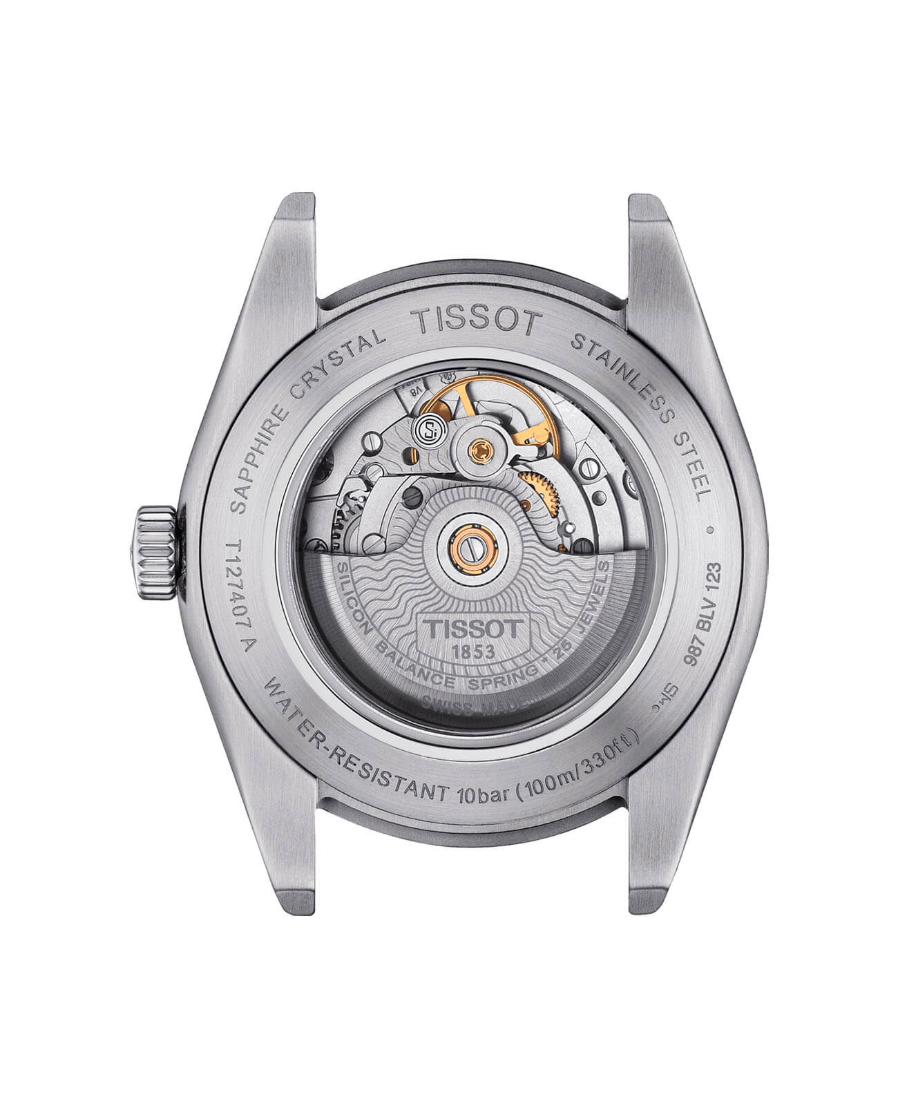 Tissot Tissot Gentleman Powermatic 80 Silicium T127.407.16.051.00, t-classic швейцария мужские часы на браслете кожаный боковой вид